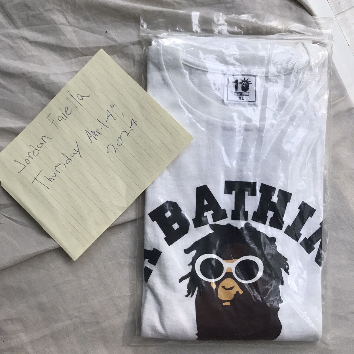 image of Bape Nyc 10Th Anniversary Tee in White, Men's (Size XL)