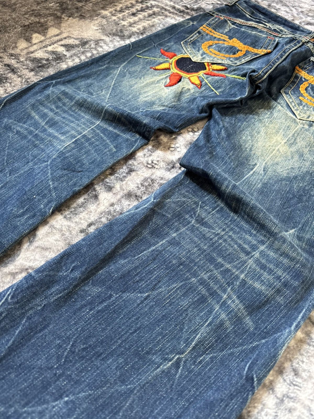 Hysteric Glamour Studio R.P Embroidered Bold Stitched Wide Flared Jeans Size US 28 / EU 44 - 9 Thumbnail