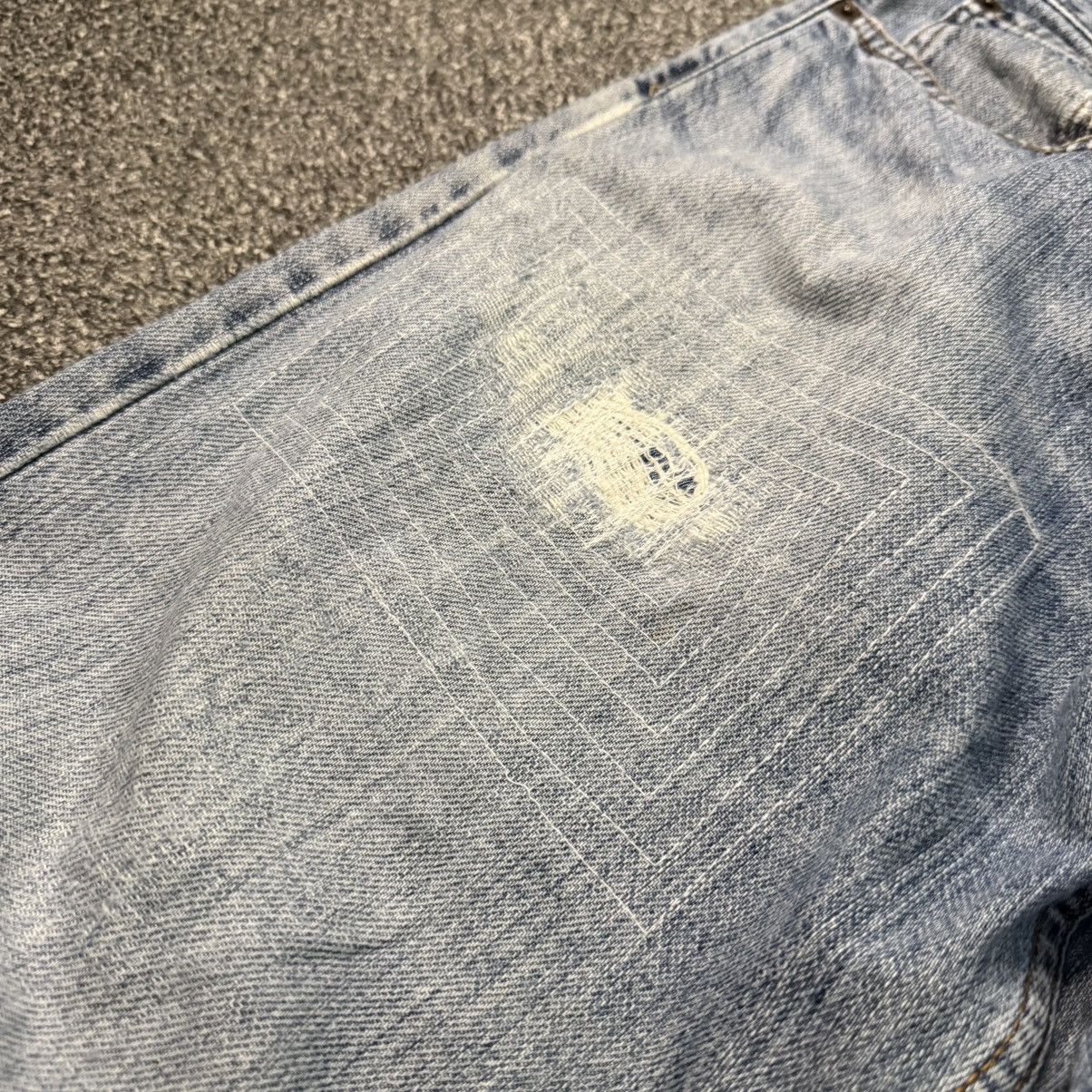 Levi's Vintage Y2K Levis 527 Low Boot Cut Distressed Jeans Size US 32 / EU 48 - 5 Thumbnail