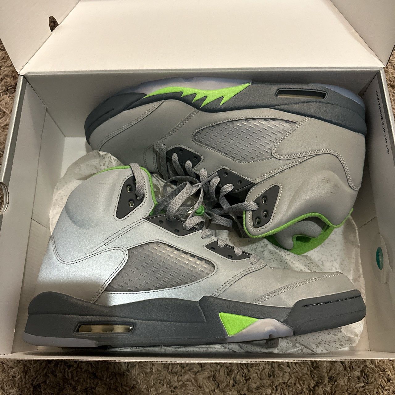 image of Jordan Brand 4 Green Bean Shoes in Grey, Men's (Size 12)