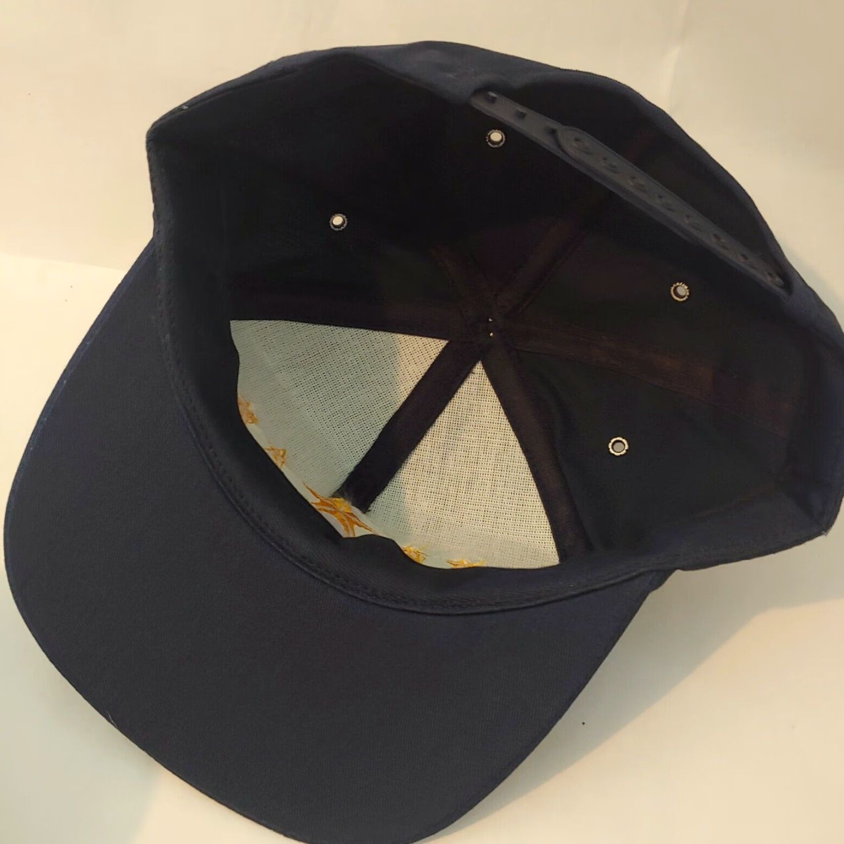 Vintage VINTAGE American Legion Hat Adult Navy Blue Gold Star Snap Back Flat Brim Veteran Size ONE SIZE - 5 Thumbnail