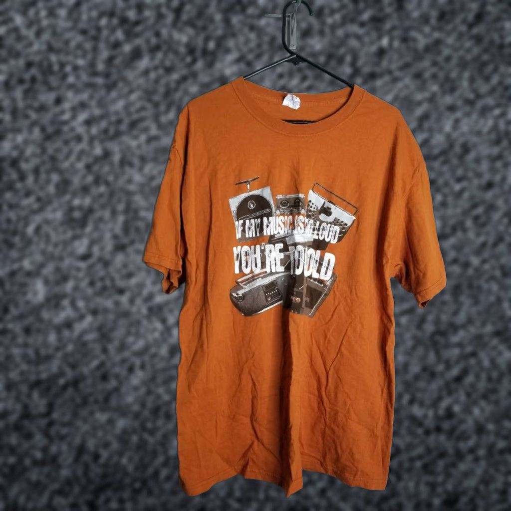 Gildan VINTAGE Retro Mens XL If My Music Is Too Loud You're Too Old Orange T-Shirt Size US XL / EU 56 / 4 - 1 Thumbnail