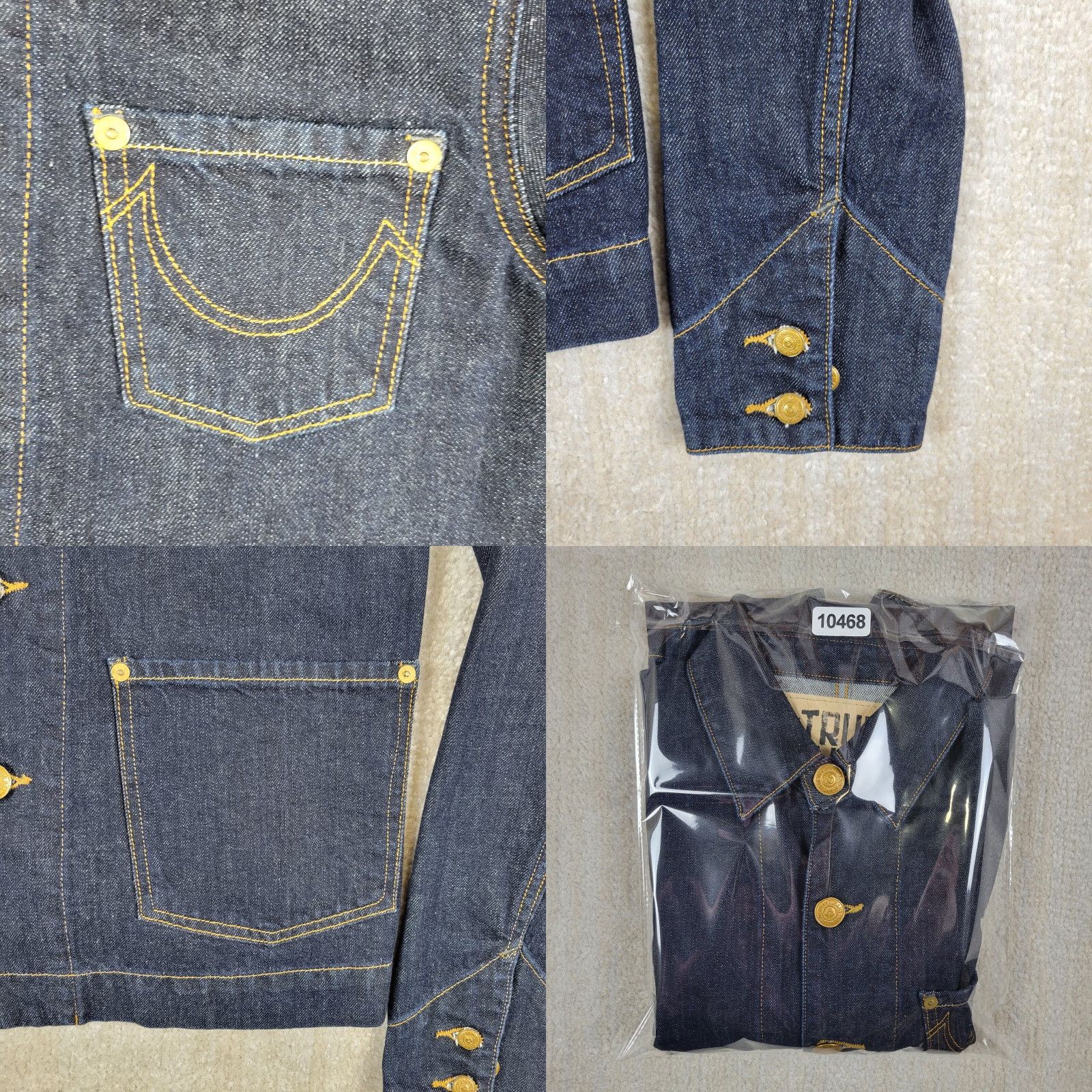 True Religion VINTAGE True Religion Denim Jacket Womens L Blue Chore Dark Wash Distressed Y2K Grunge Size L / US 10 / IT 46 - 8 Thumbnail
