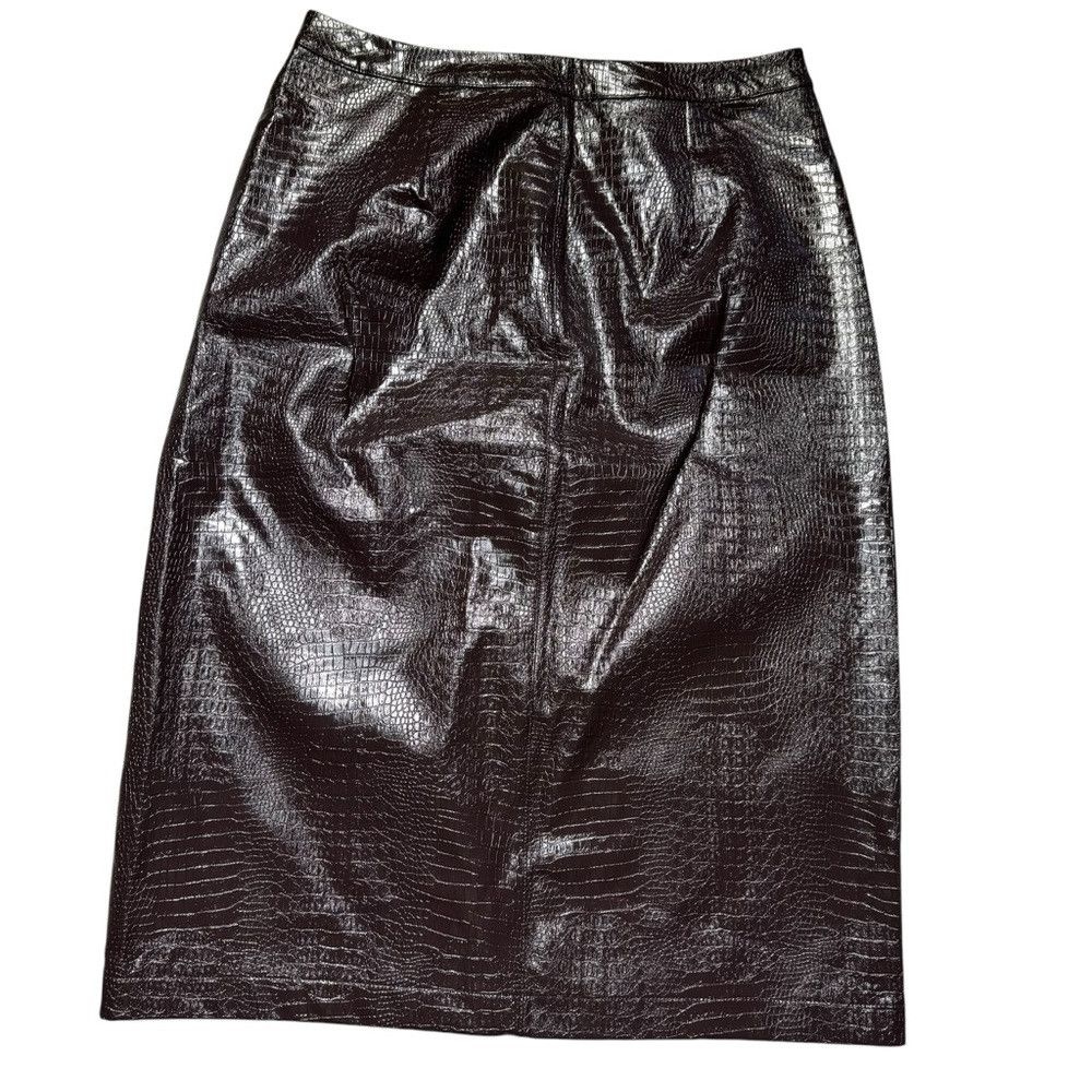 I.N.C New I.N.C. International Concepts Faux Leather Pencil Brown Size 32" / US 10 / IT 46 - 6 Thumbnail
