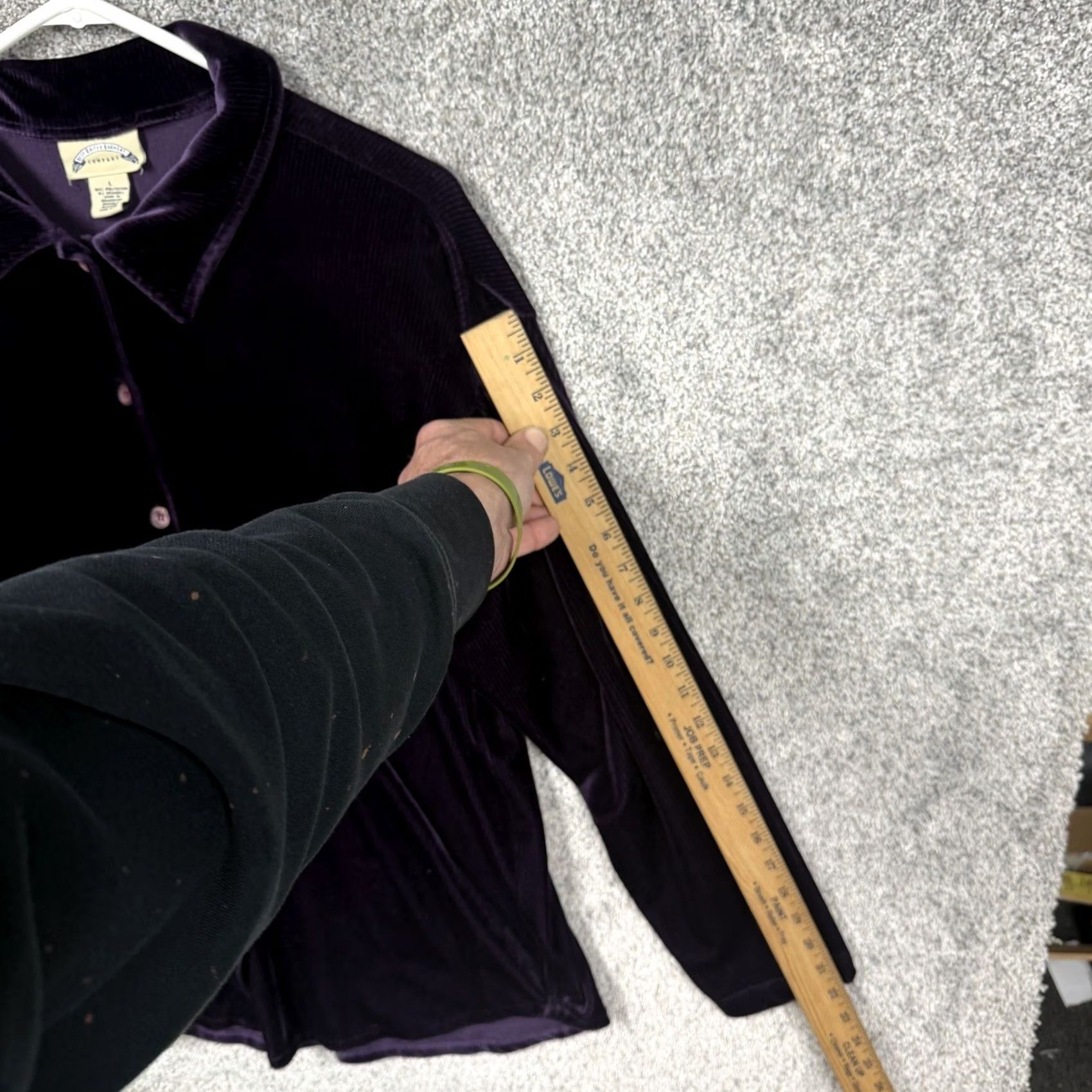 Velvet VINTAGE Best United Garment Company Velvet Shirt L Purple Women's Long Sleeve Button-Up 90s Grunge Retro Dark Academia Witchy Whimsigoth Size L / US 10 / IT 46 - 3 Thumbnail