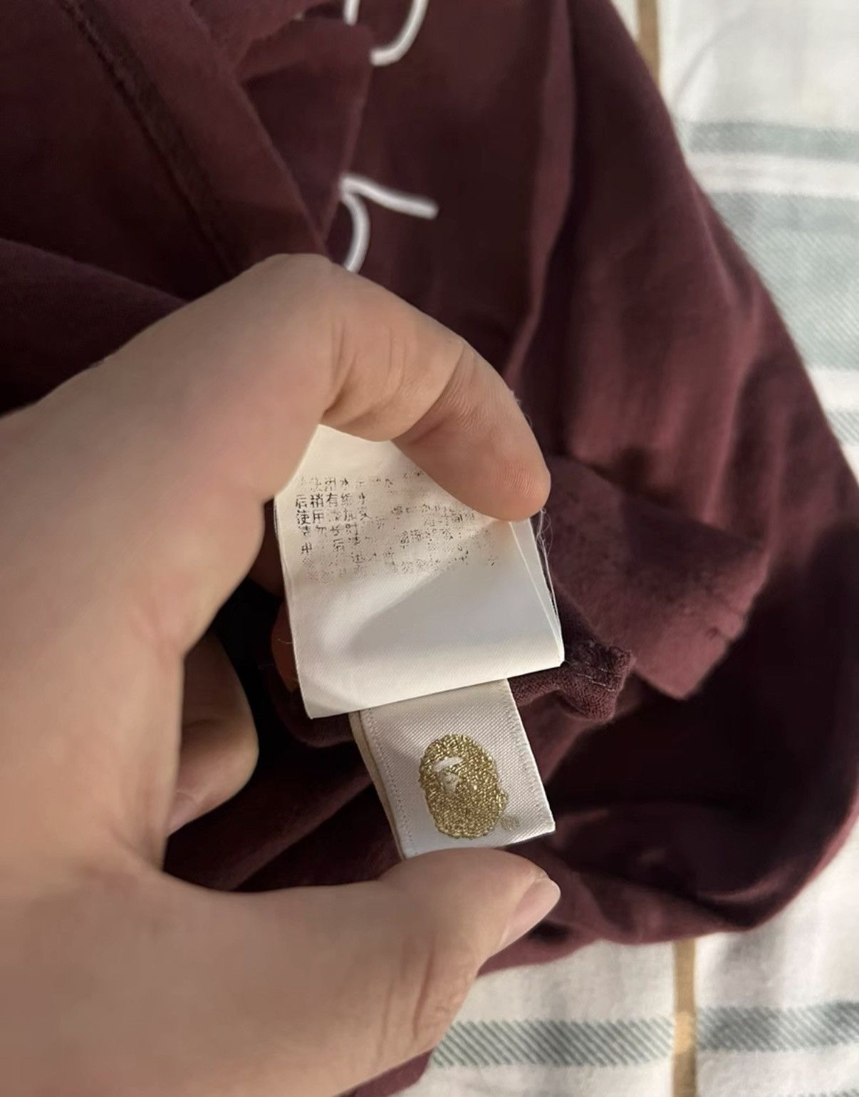 Bape BAPE OG Nigo era burgundy small ape head long-sleeve hoodie Size US L / EU 52-54 / 3 - 7 Thumbnail