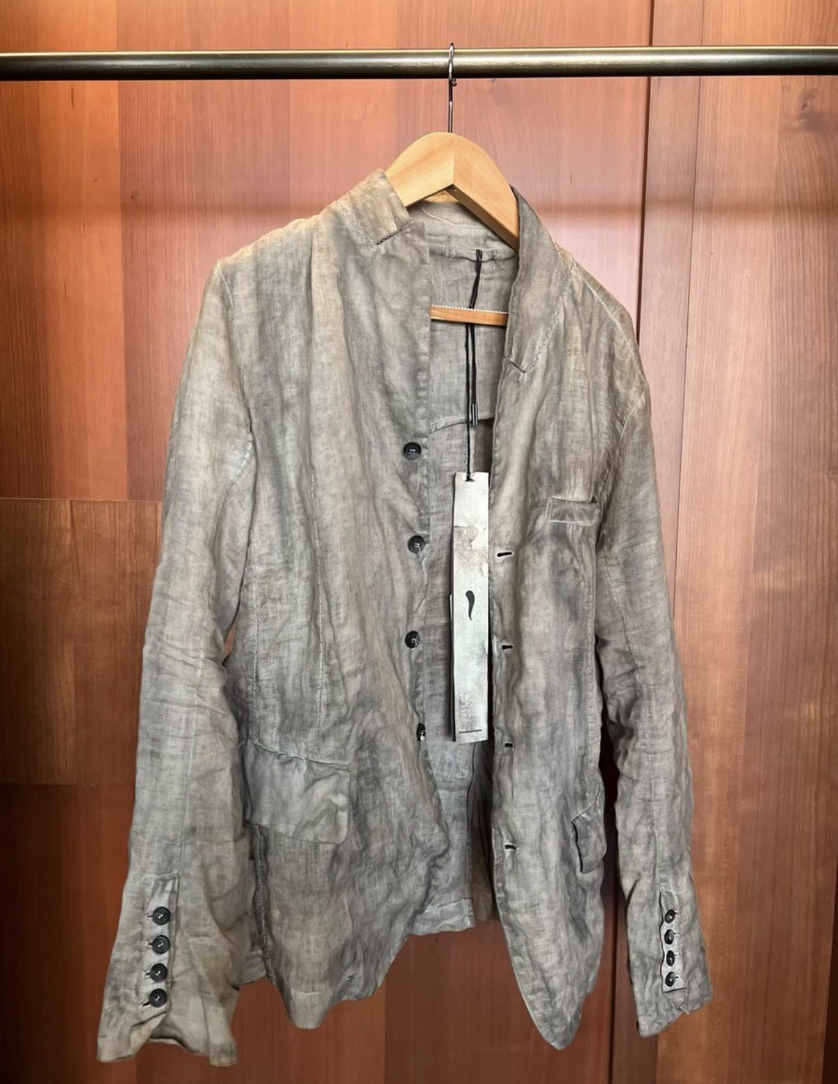Masnada Masnada 24SS "DRIED CLAY" 100% Linen Pleated Blazer Size US L / EU 52-54 / 3 - 8 Thumbnail