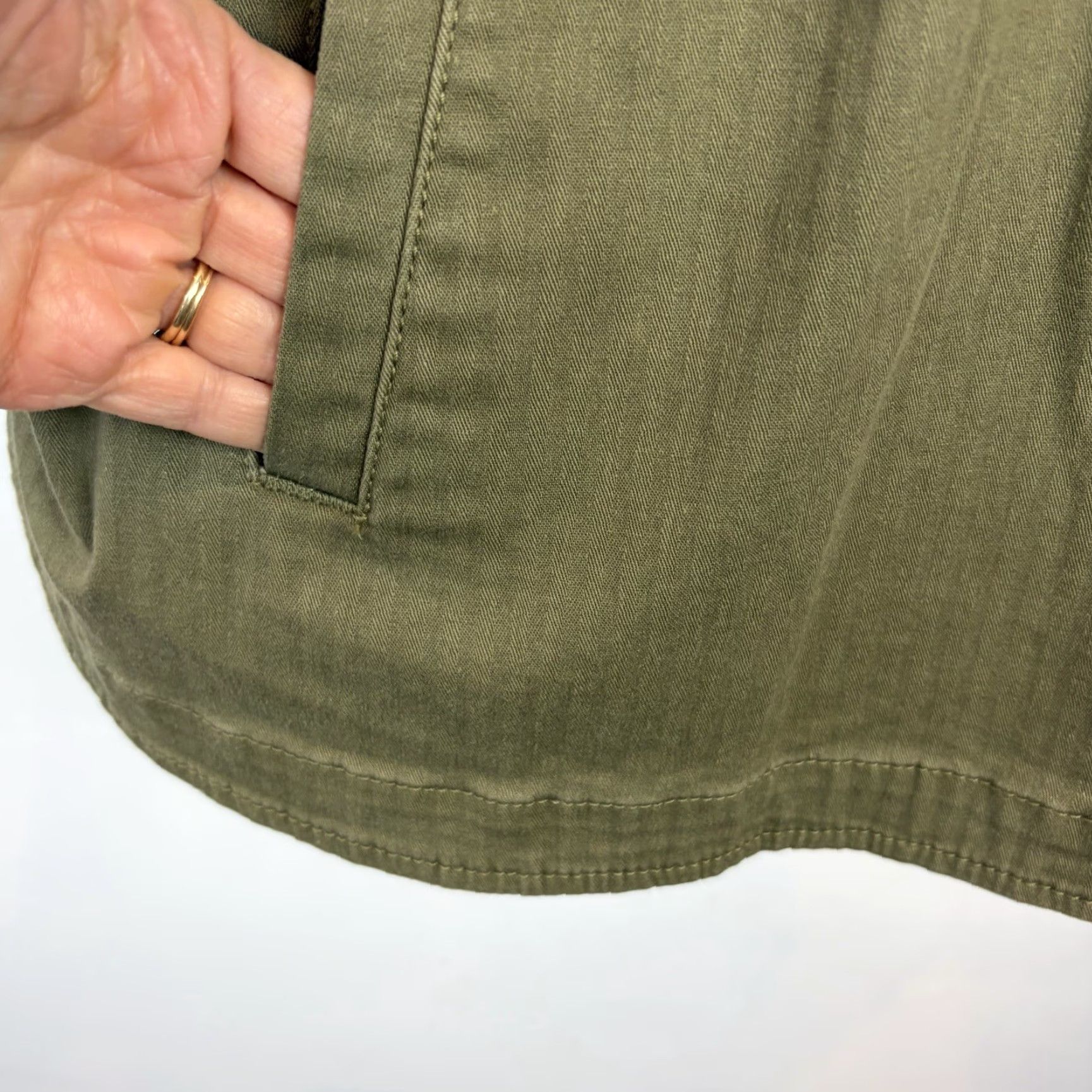 CO D&Co Jacket Womens 3X Green Denim Button Canvas Casual Full Button Size XXL / US 16-18 / IT 52-54 - 4 Thumbnail