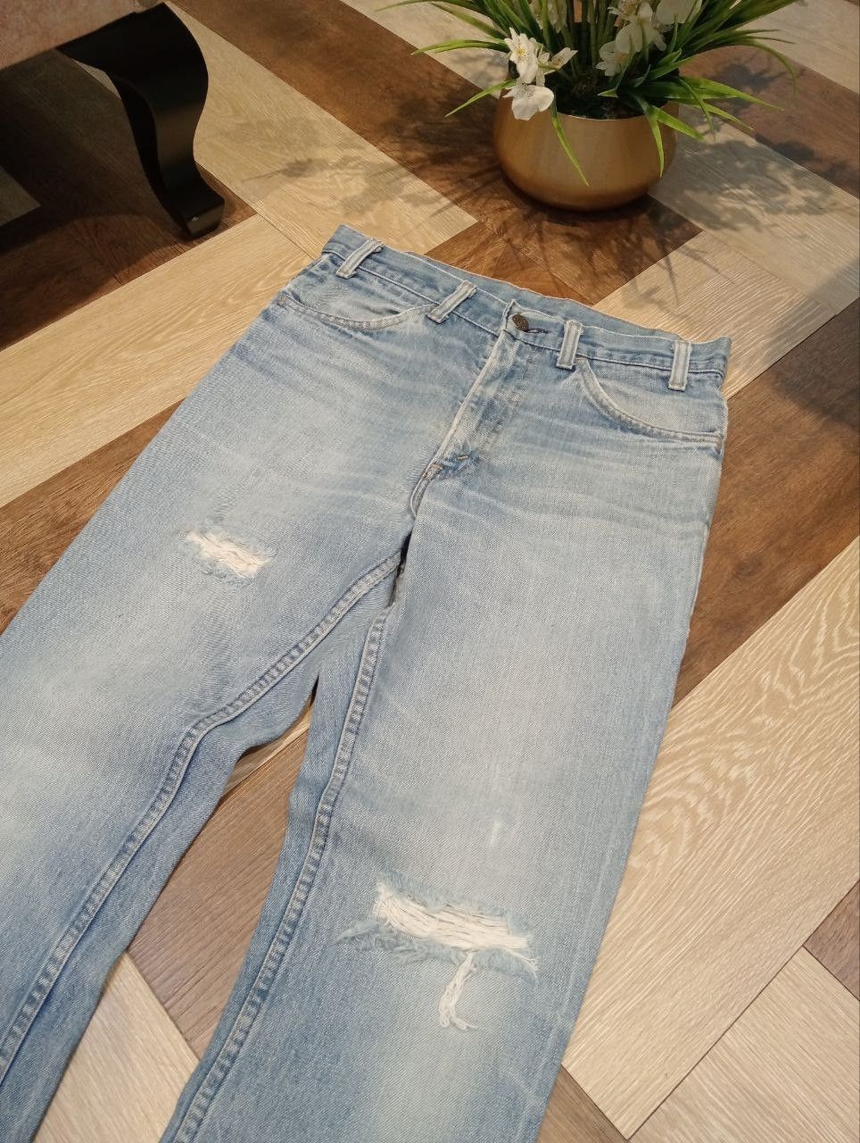 Levi's Vintage Clothing LEVI'S VINTAGE ORANGE TAG BLUE DENIM FLARED PANTS Size US 31 - 4 Thumbnail