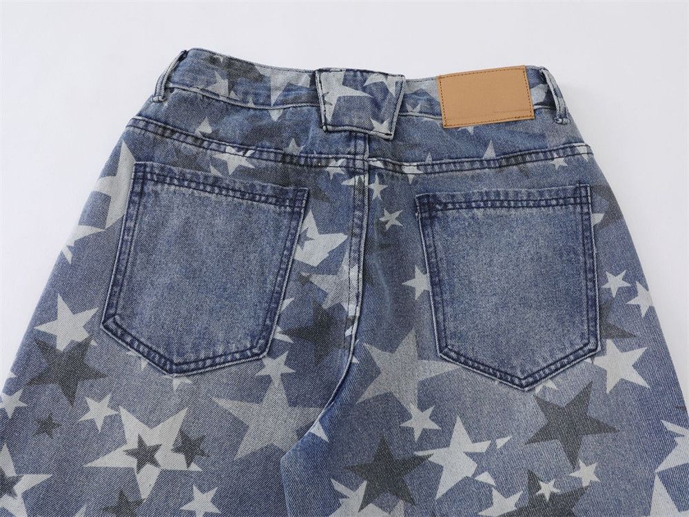 Jean Men's high street trend distressed star washed jeans Size US 32 / EU 48 - 5 Thumbnail