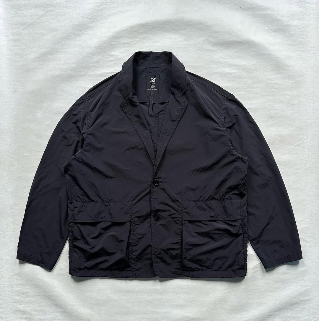 Japanese Brand SIEG x 59LINE Nylon Ripstop String Overfit Jacket Black Size US L / EU 52-54 / 3 - 1 Thumbnail