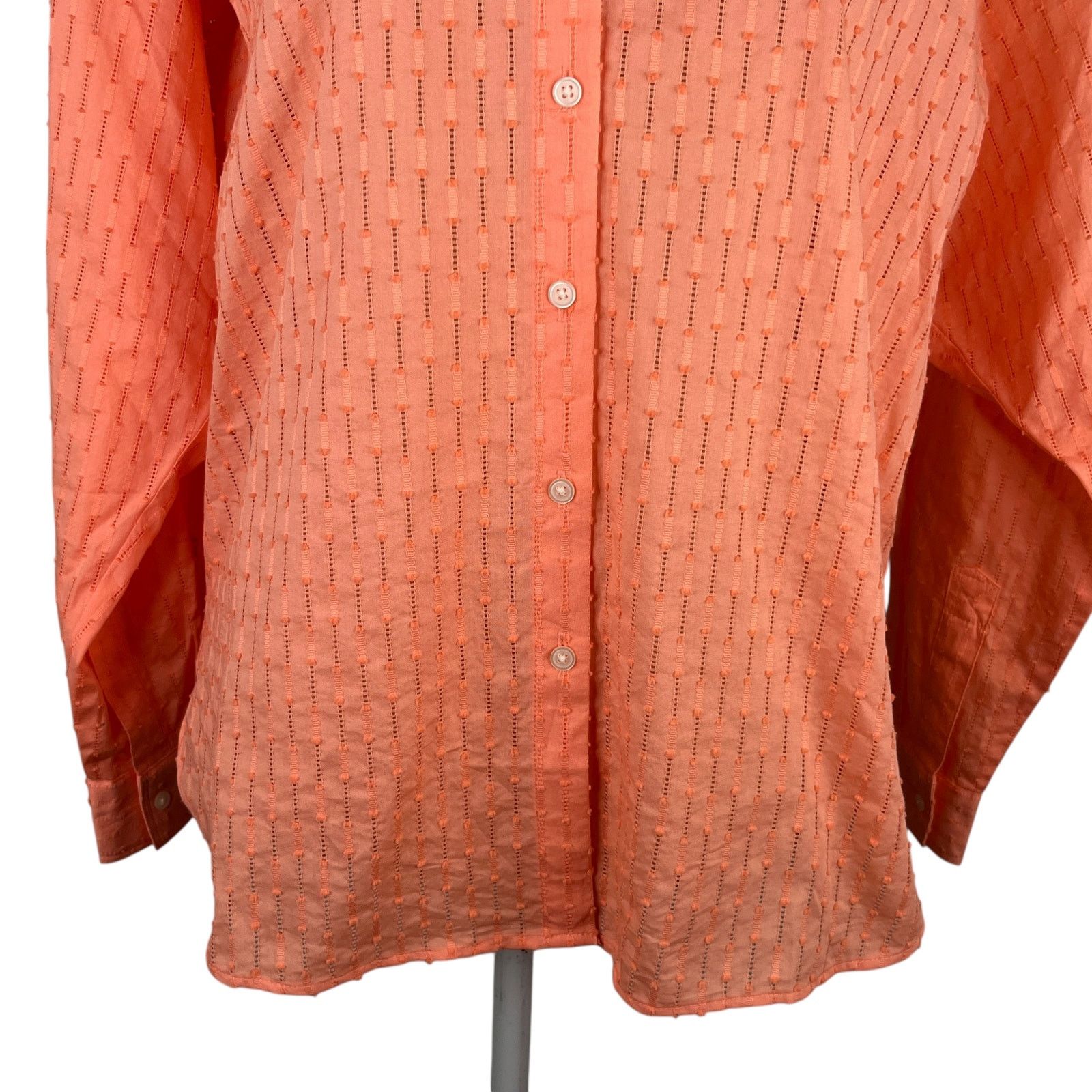 Loft LOFT Button Down Shirt Peach Textured Small New Size S / US 4 / IT 40 - 6 Thumbnail