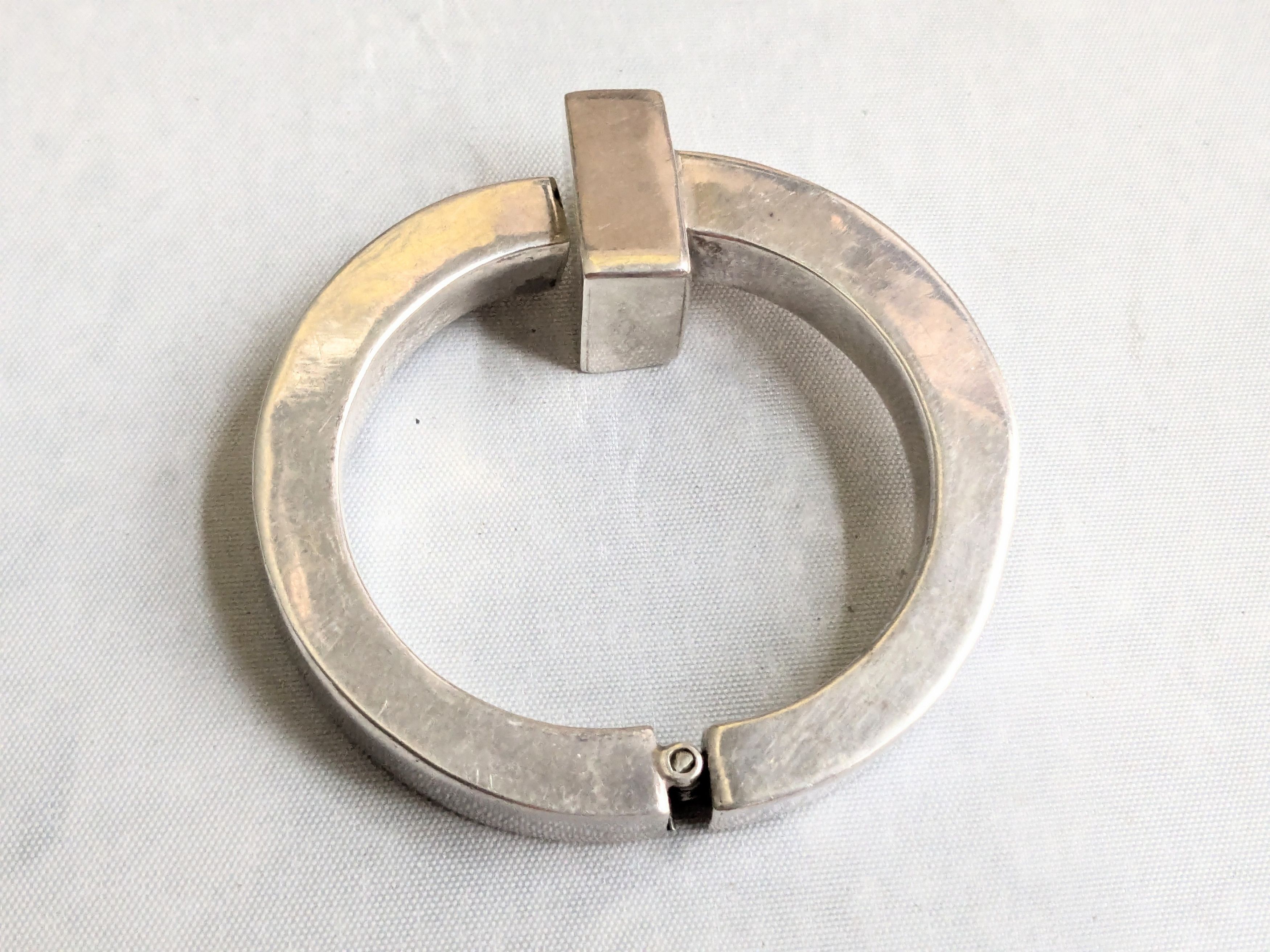 Jewelry Vintage Sterling Silver Bracelet 6.5" Avant Garde Modern Size ONE SIZE - 2 Thumbnail
