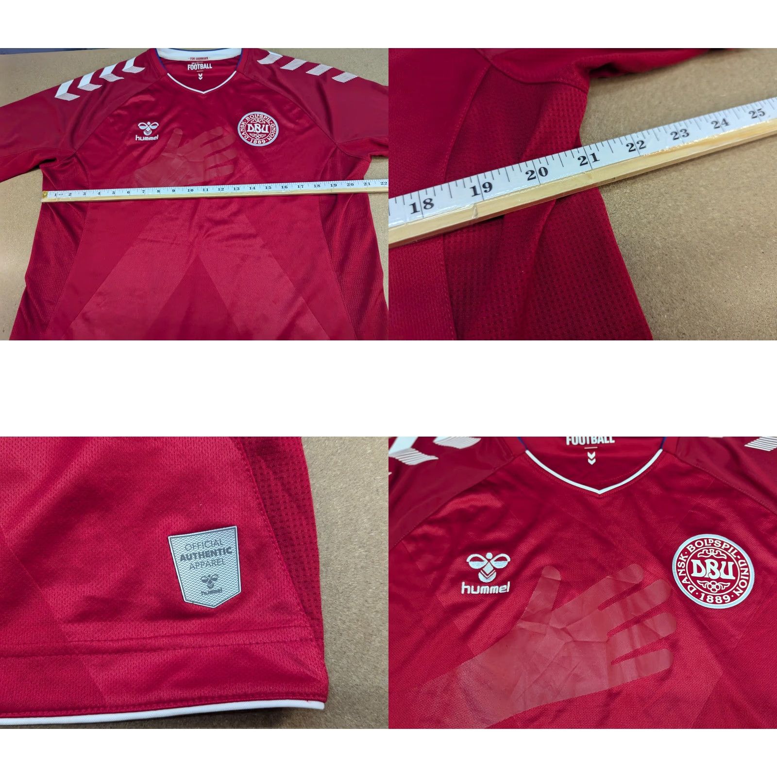 Hummel Hummel Denmark 2018-2019 Football Jersey Home Size XL Adult Red Shirt T-Shirt Sports Quick Dry Mens Size US XL / EU 56 / 4 - 8 Thumbnail