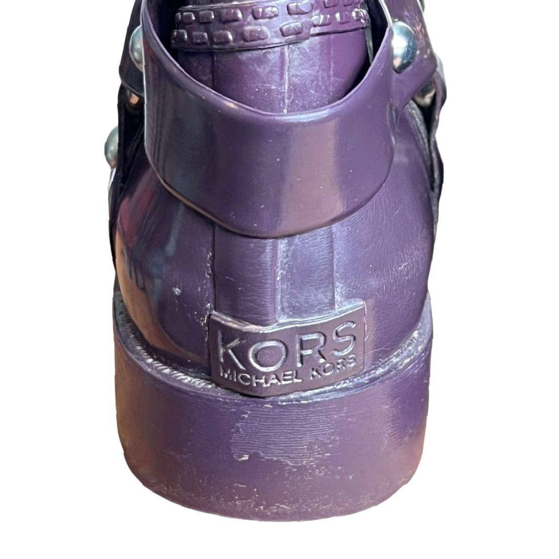 Michael Kors MICHAEL KORS Boots 8 Plum Purple Cowboy Rain Damaged - Pull tabs split Size US 8 / IT 38 - 6 Thumbnail