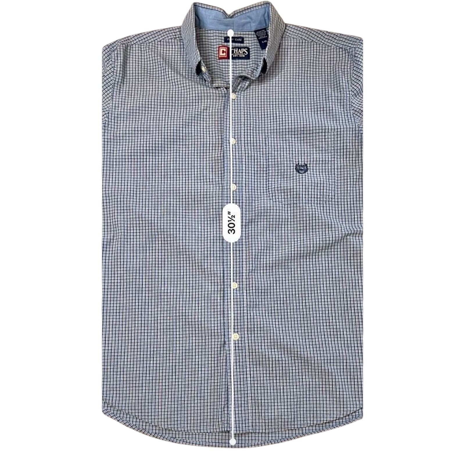 Chaps Chaps Blue Gingham Poplin Button Down Shirt LARGE Business Size US L / EU 52-54 / 3 - 8 Thumbnail
