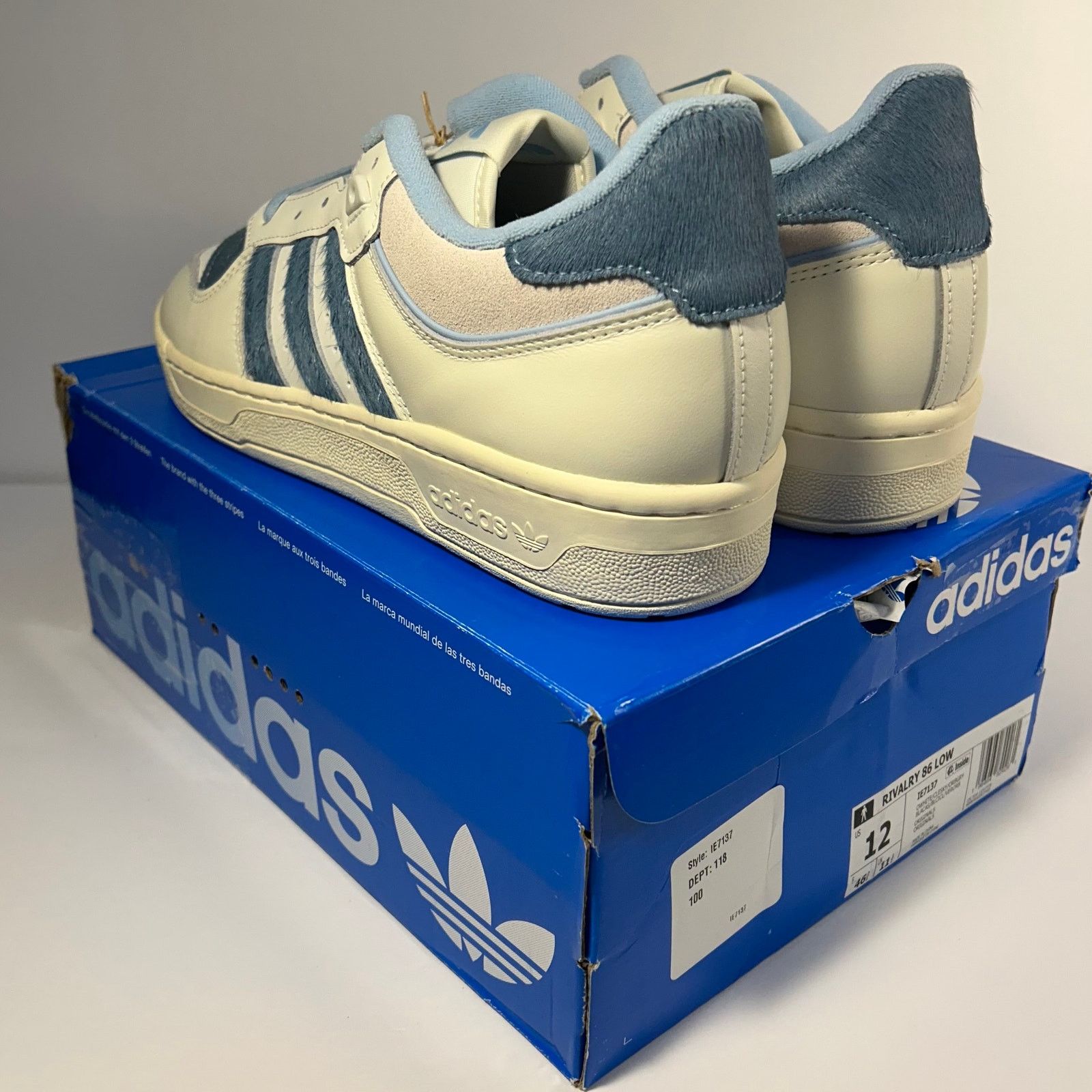 Adidas Adidas Originals Rivalry 86 Low Sz 11.5 Wht/Sky Blue IE7137 Size US 11.5 / EU 44-45 - 5 Thumbnail
