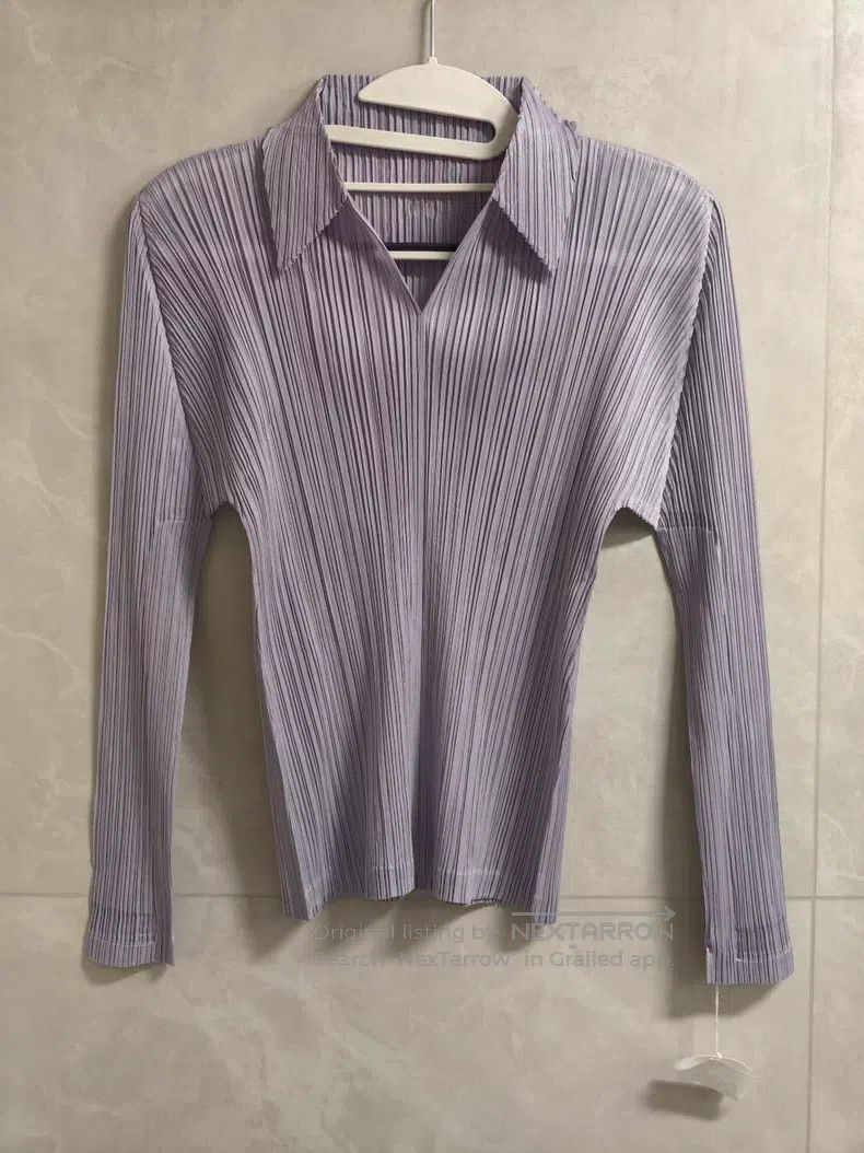Issey Miyake Issey Miyake Purple Long Sleeve Size L / US 10 / IT 46 - 1 Thumbnail