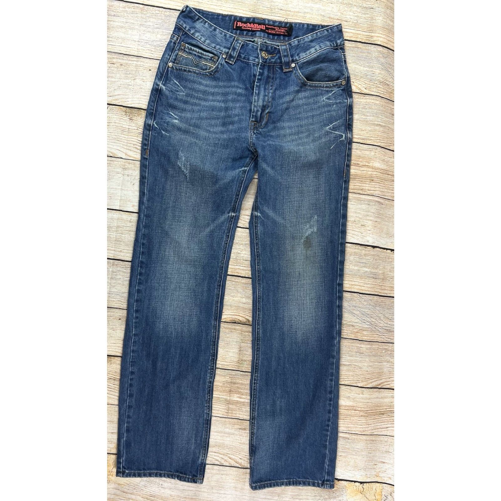 Doublet Rock & Roll Cowboy Jeans, Denim, Blue, Straight, Relaxed, 29x34, Double Barrel, Men Size US 29 - 2 Thumbnail