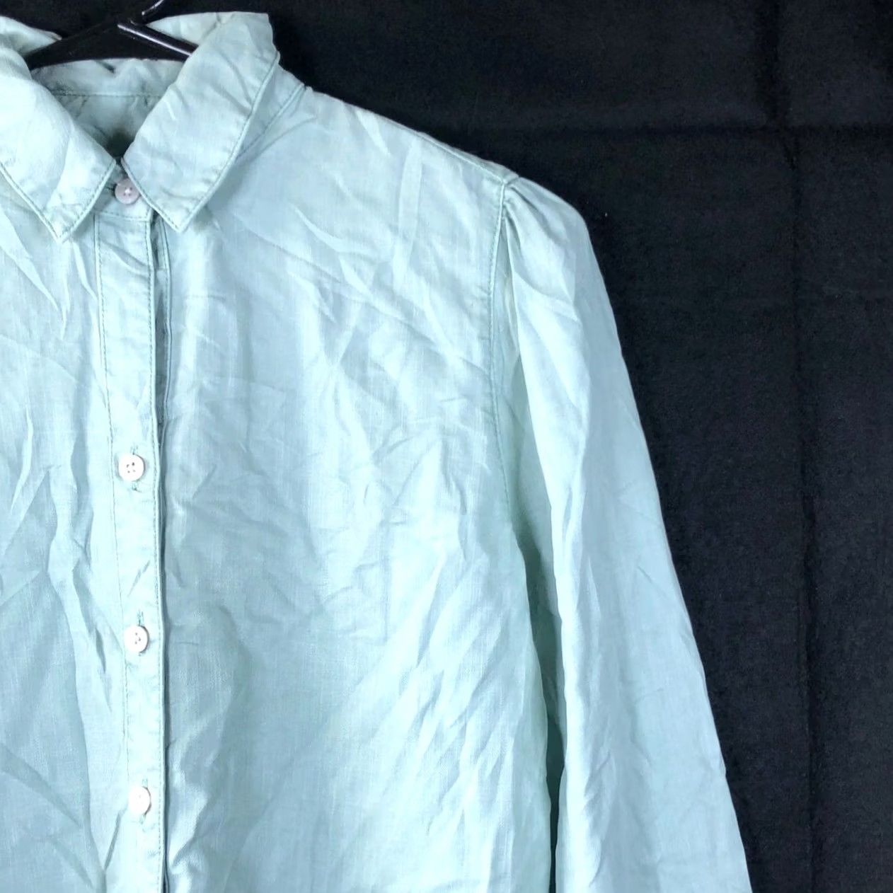 Vintage Chicos Womens Shirt Green Collared Button-Down Long Sleeve 0 (4/6) Size S / US 4 / IT 40 - 5 Thumbnail