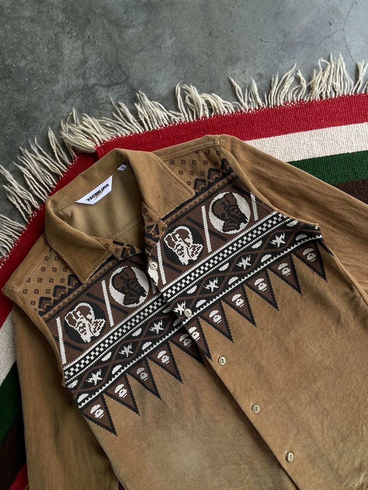 Bape A Bathing Ape Bape Classics Corduroy Tribal Aztec Size US S / EU 44-46 / 1 - 4 Thumbnail