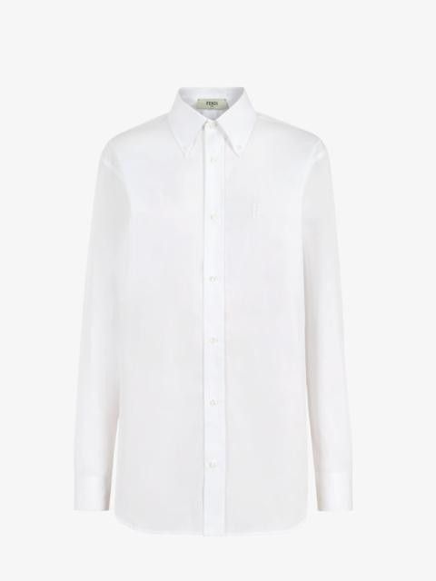 Fendi o1w1db10325 FS8143 Shirt in White Size L / US 10 / IT 46 - 1 Thumbnail