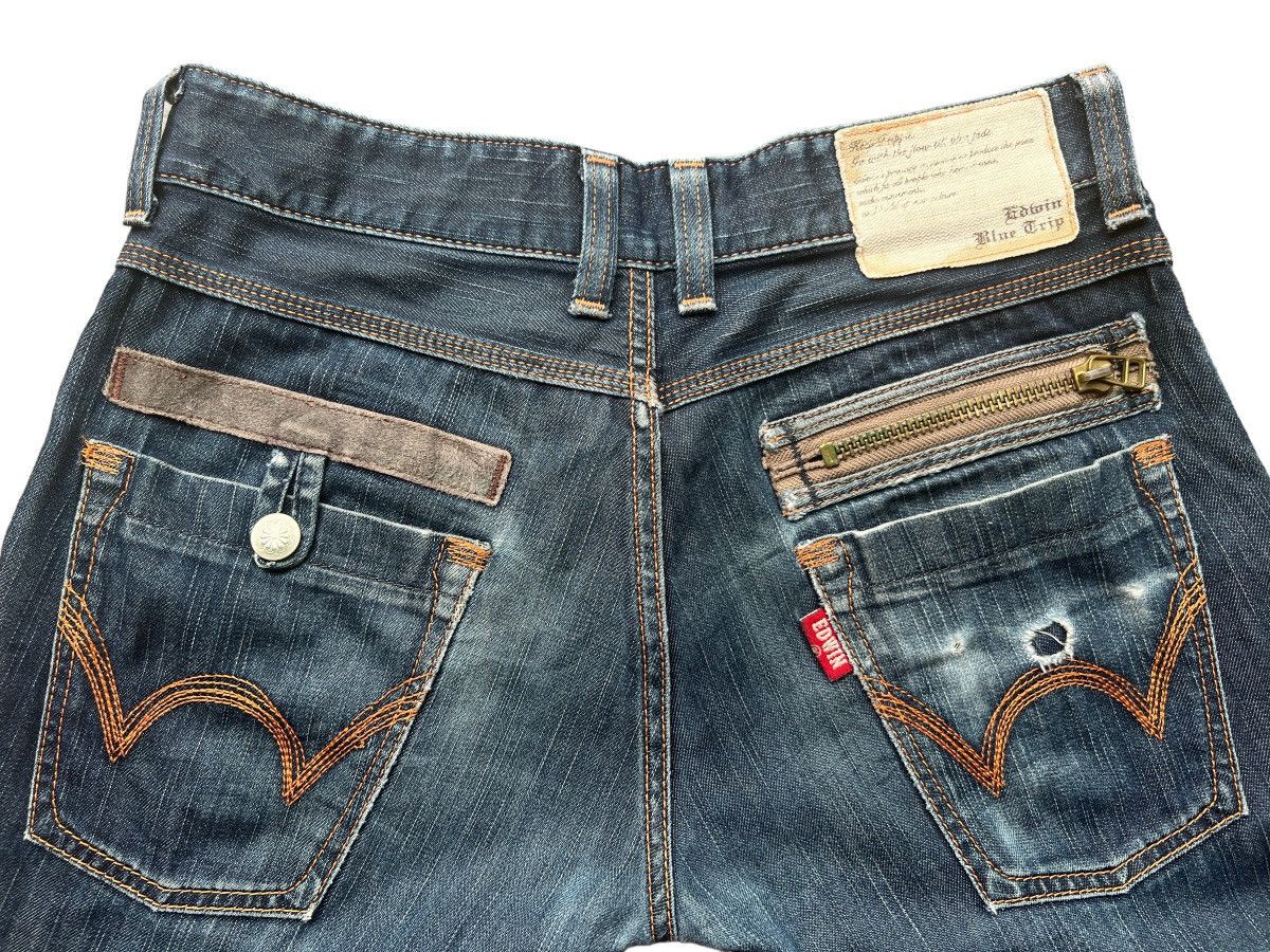 Vintage Edwin Distressed Rusty Straight Denim Jeans 33x33