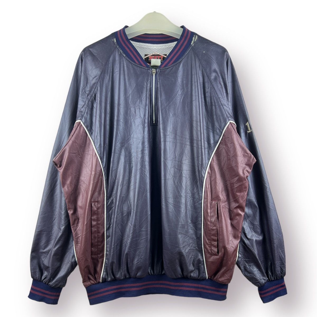 image of Triple A Baseball Seibo Baseball Team Pullover Bomber in Blue, Men's (Size Medium)