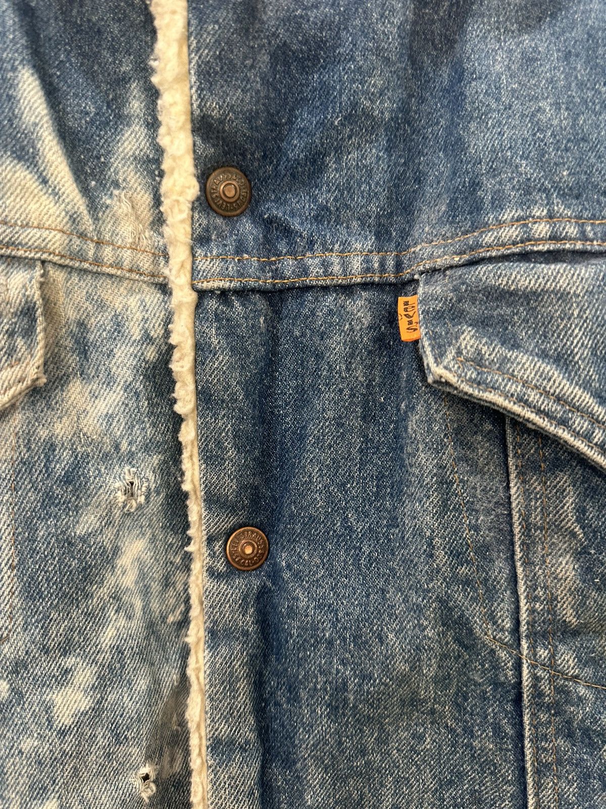 Levi's Vintage 1970s Thrashed Levis Sherpa Lined Jacket Size US L / EU 52-54 / 3 - 2 Thumbnail