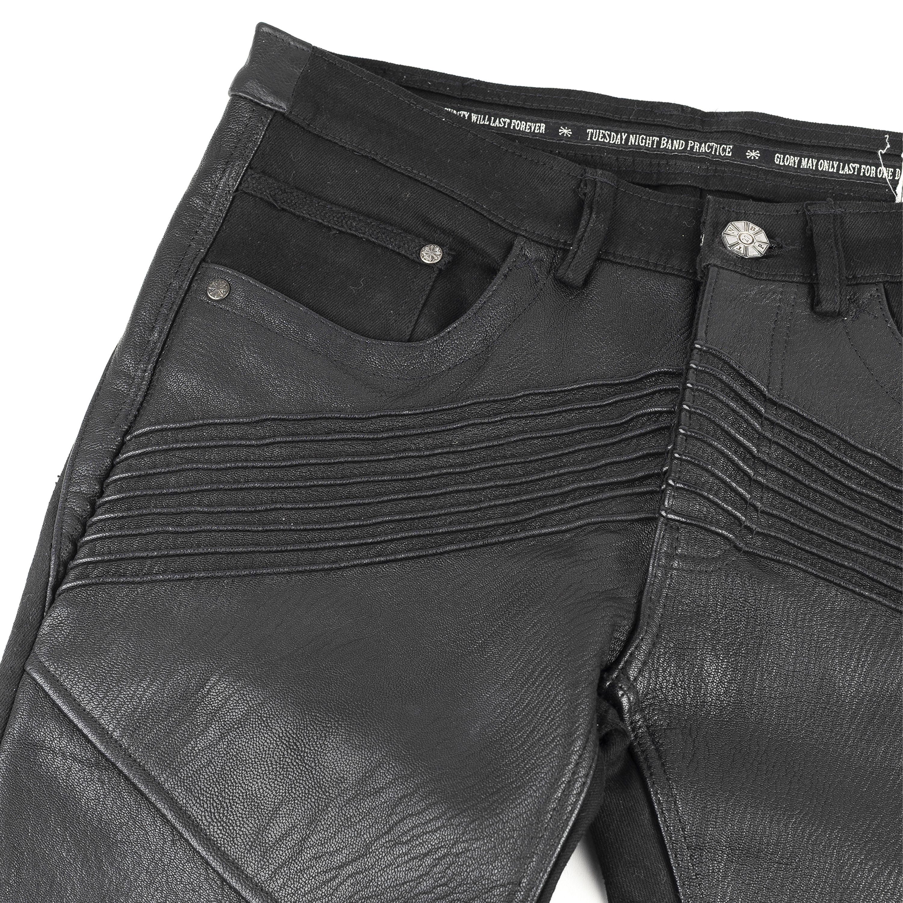 Tuesday Night Band Practice Tuesday Night Band Practice Leather Moto Black Jeans (L) Size US 32 / EU 48 - 4 Thumbnail