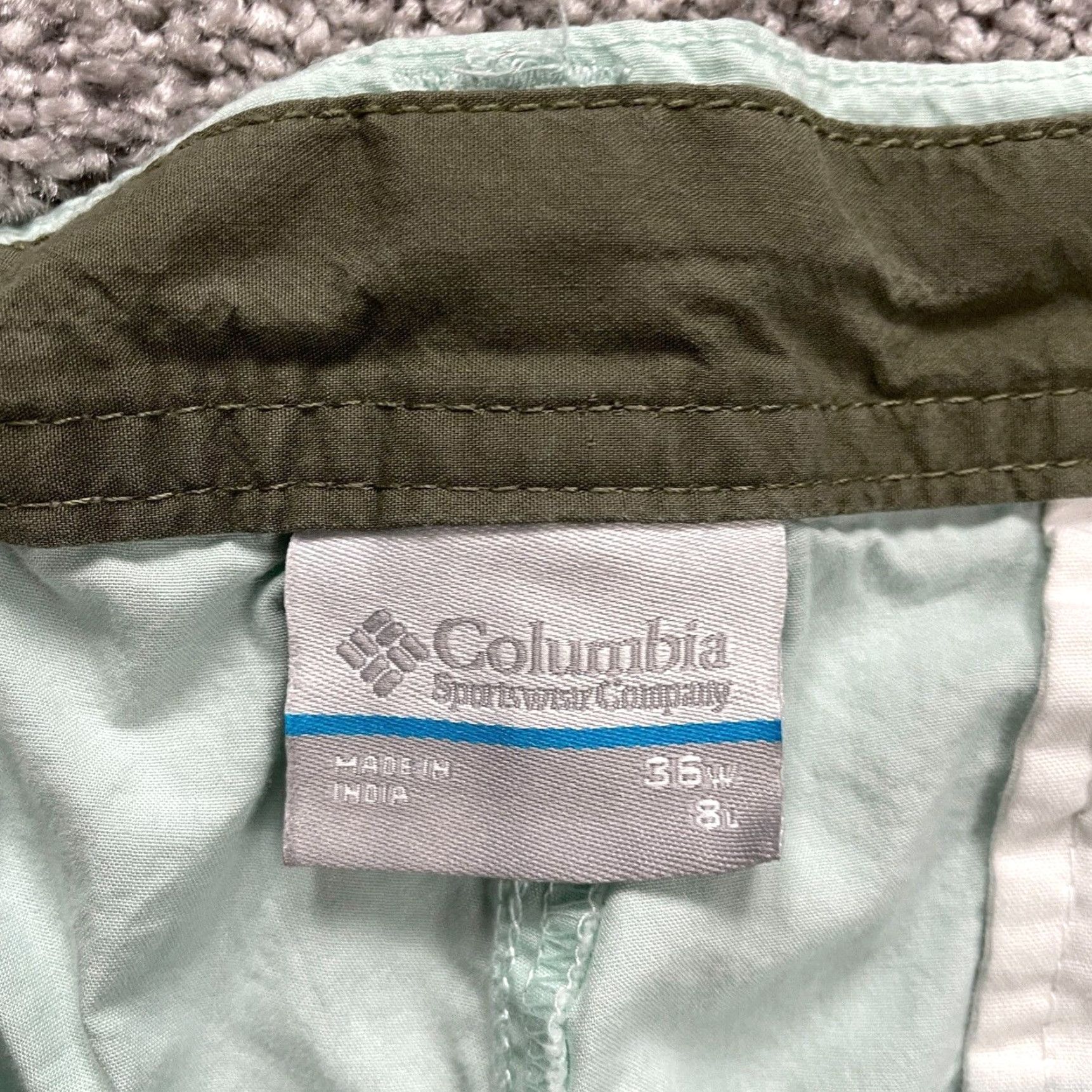 Vintage Columbia Chino Shorts 36 Green Solid Cotton Pockets Active Outdoor Mens Size US 36 / EU 52 - 3 Thumbnail