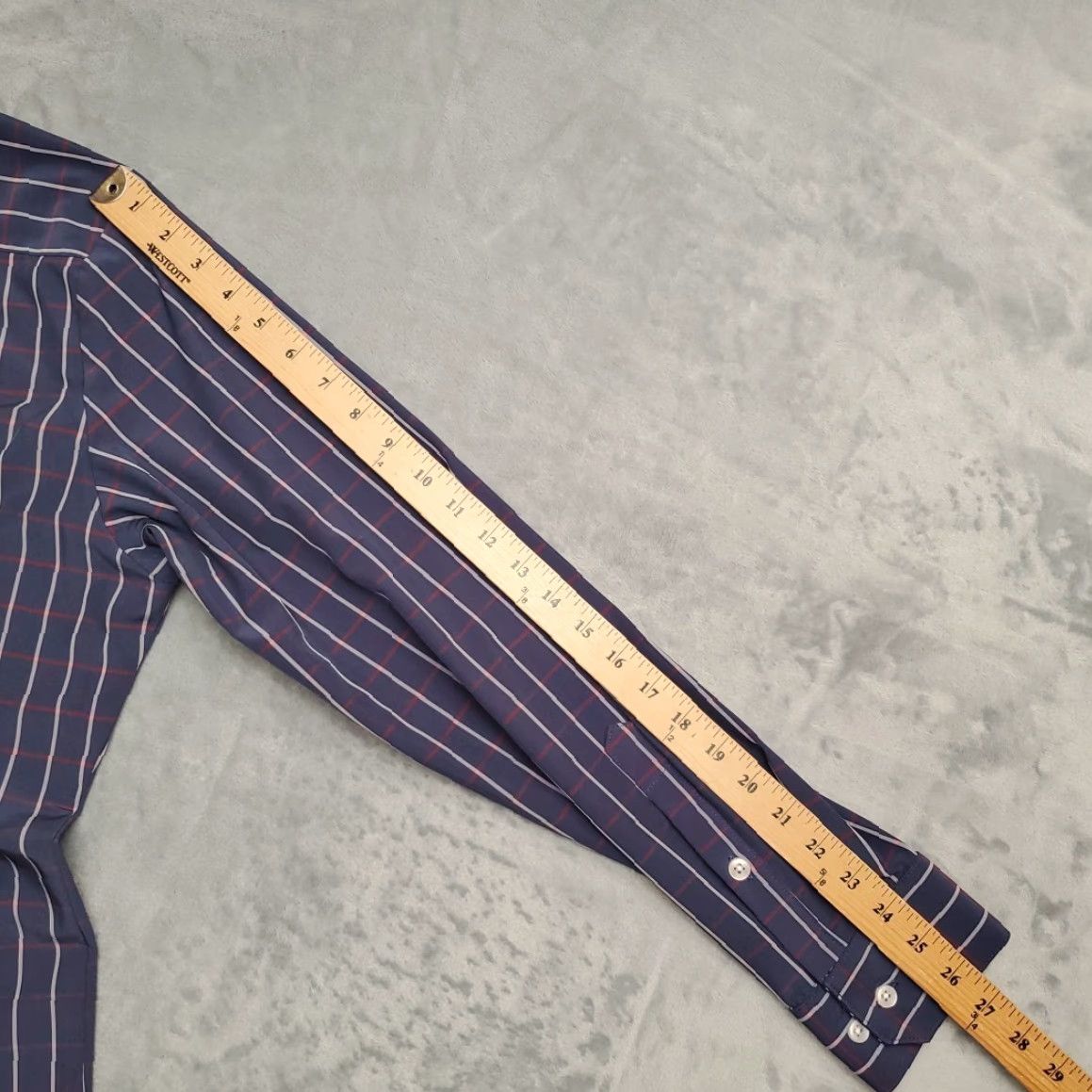 Mizzen+Main Mizzen+Main Shirt Mens XL Trim Fit Blue Plaid Leeward Long Sleeve Size US XL / EU 56 / 4 - 7 Thumbnail