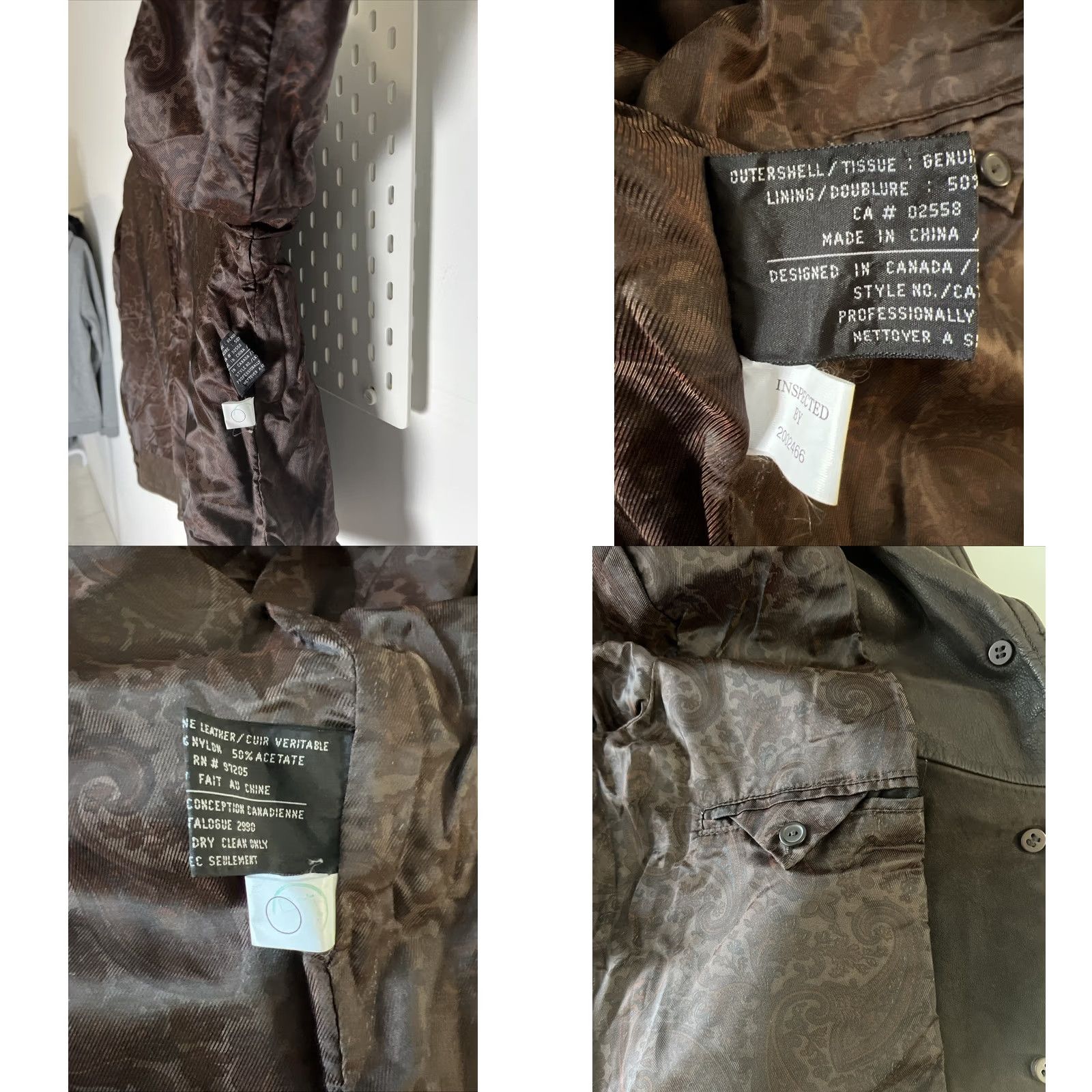 Vintage VINTAGE Danier Womens Genuine Leather Jacket Short Brown 10-12 Regular Long Sleeve Zipper - (J2137) Size L / US 10 / IT 46 - 8 Thumbnail