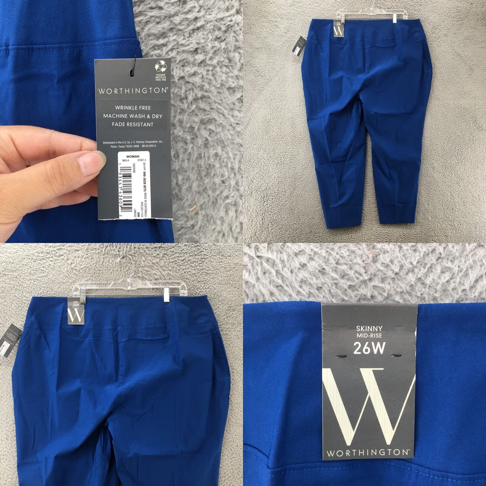 Worthington Worthington Skinny Pants Womens 26W Blue Solid Rayon Blend High Rise Casual NWT Pants Womens 26W Blue Solid Rayon Blend High Rise Casual NWT Size 26" / US 2 / IT 38 - 8 Thumbnail