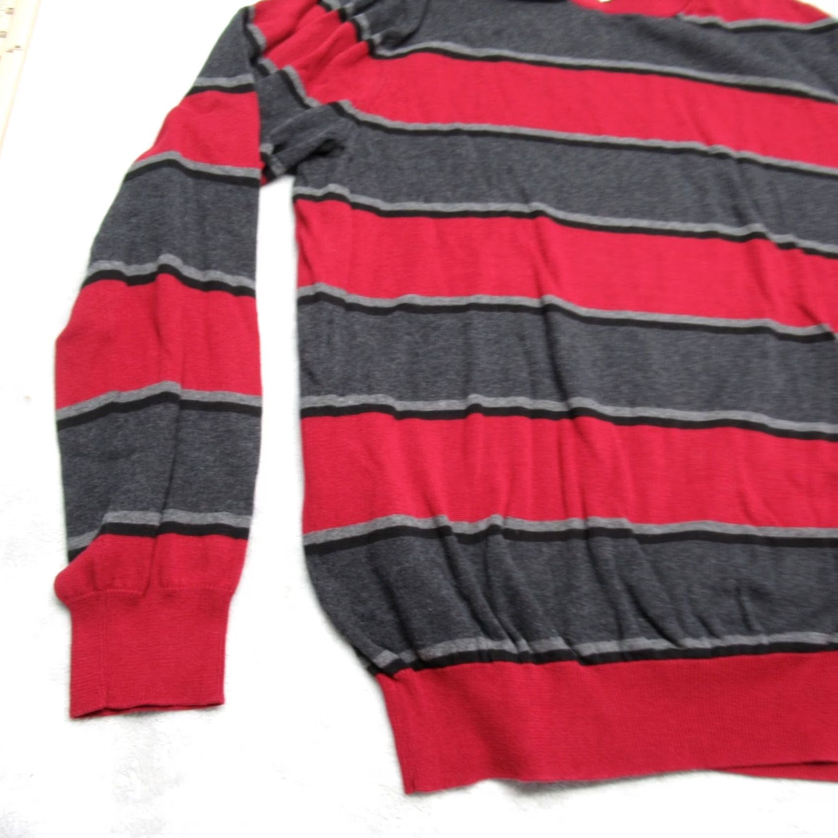 Vintage British Khaki Sweater Mens XL Red Striped Cotton Crew Neck Knit Pullover NEW Size US XL / EU 56 / 4 - 3 Thumbnail
