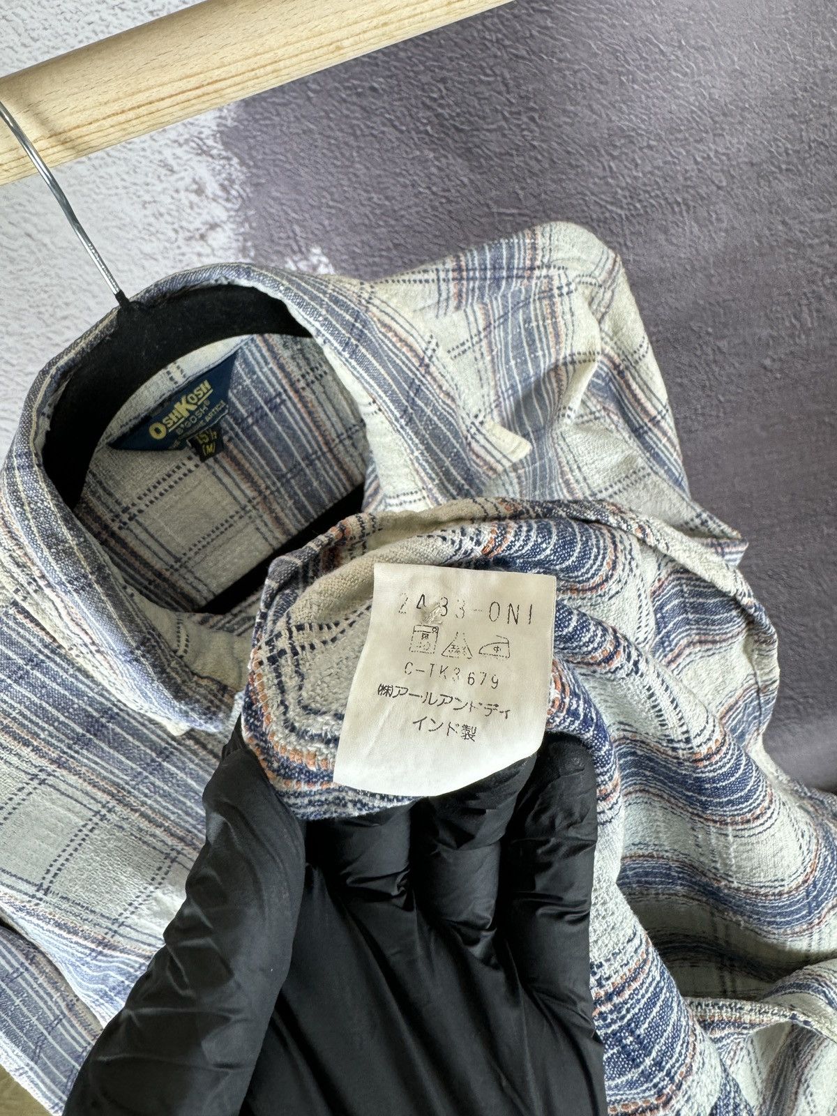 Japanese Brand OshKosh bgosh vintage Japan Workwear checkered flannel shirt Size US M / EU 48-50 / 2 - 14 Thumbnail