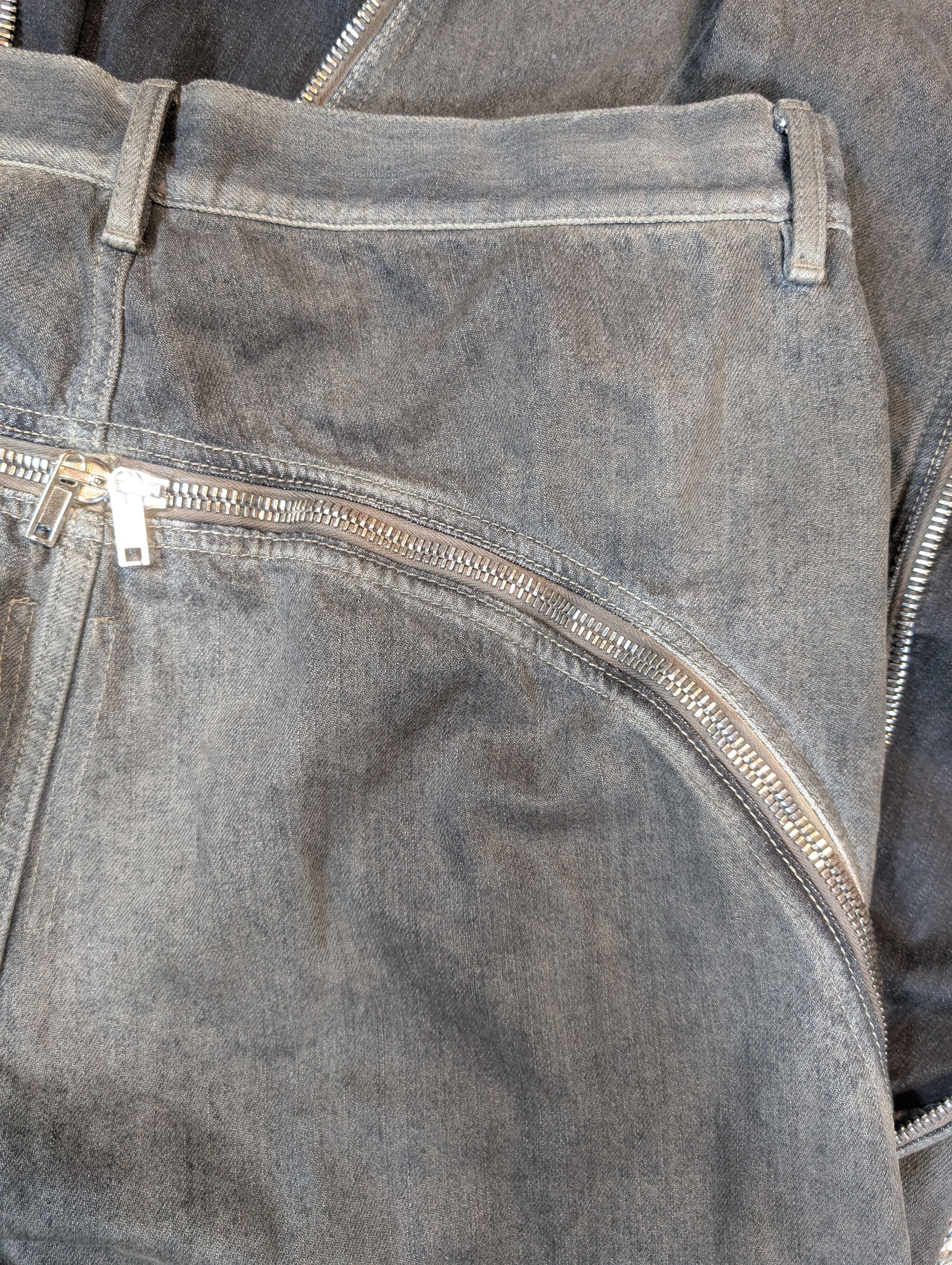 Rick Owens Rick Owens AW22 Bolan Banana Dark Dust Zip Flared Jeans Size US 34 / EU 50 - 4 Thumbnail