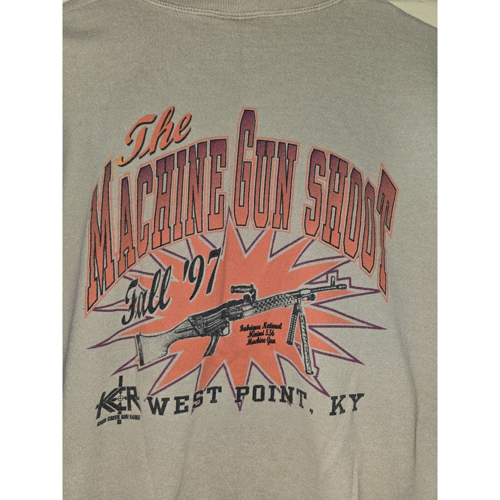Jerzees Vintage 1997 The Machine Gun Shoot Crewneck KY Size XL USA Size US XL / EU 56 / 4 - 2 Thumbnail