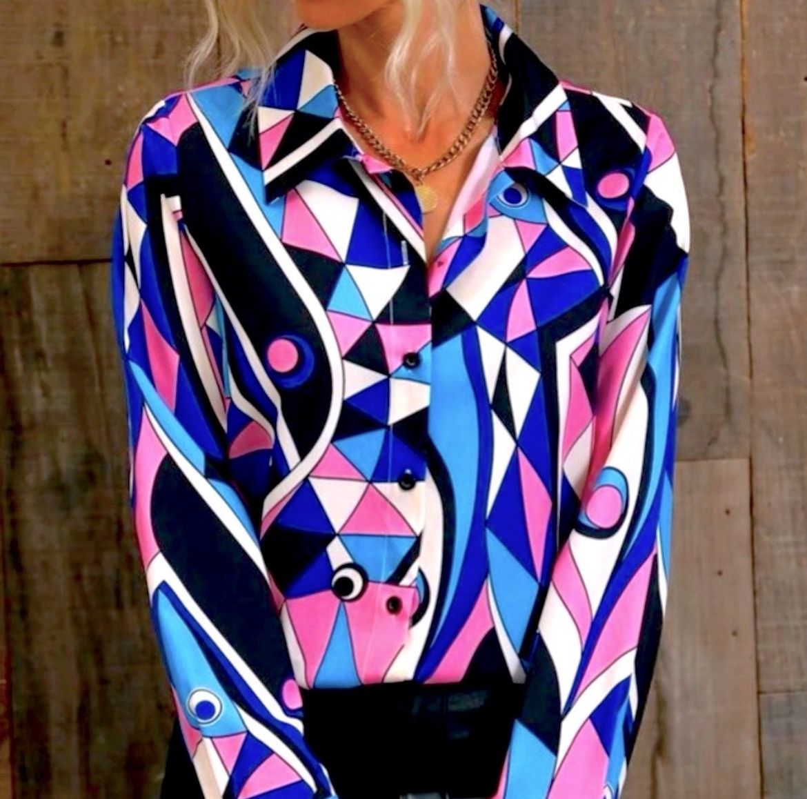 Designer × Other Nwt, Lavishly Paris Gorgeous Multicolored Artdeco Blouse Size M / US 6-8 / IT 42-44 - 3 Thumbnail