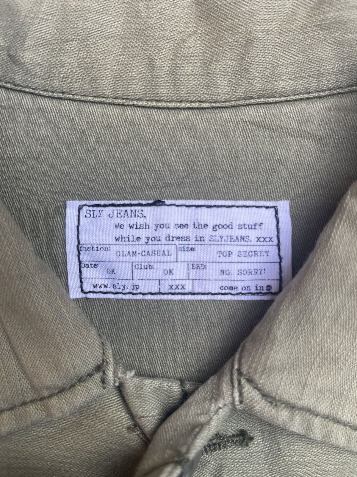 Japanese Brand Sly Jeans Olive Green Embroidered Jacket Beach Resort Vibes Size US S / EU 44-46 / 1 - 3 Thumbnail