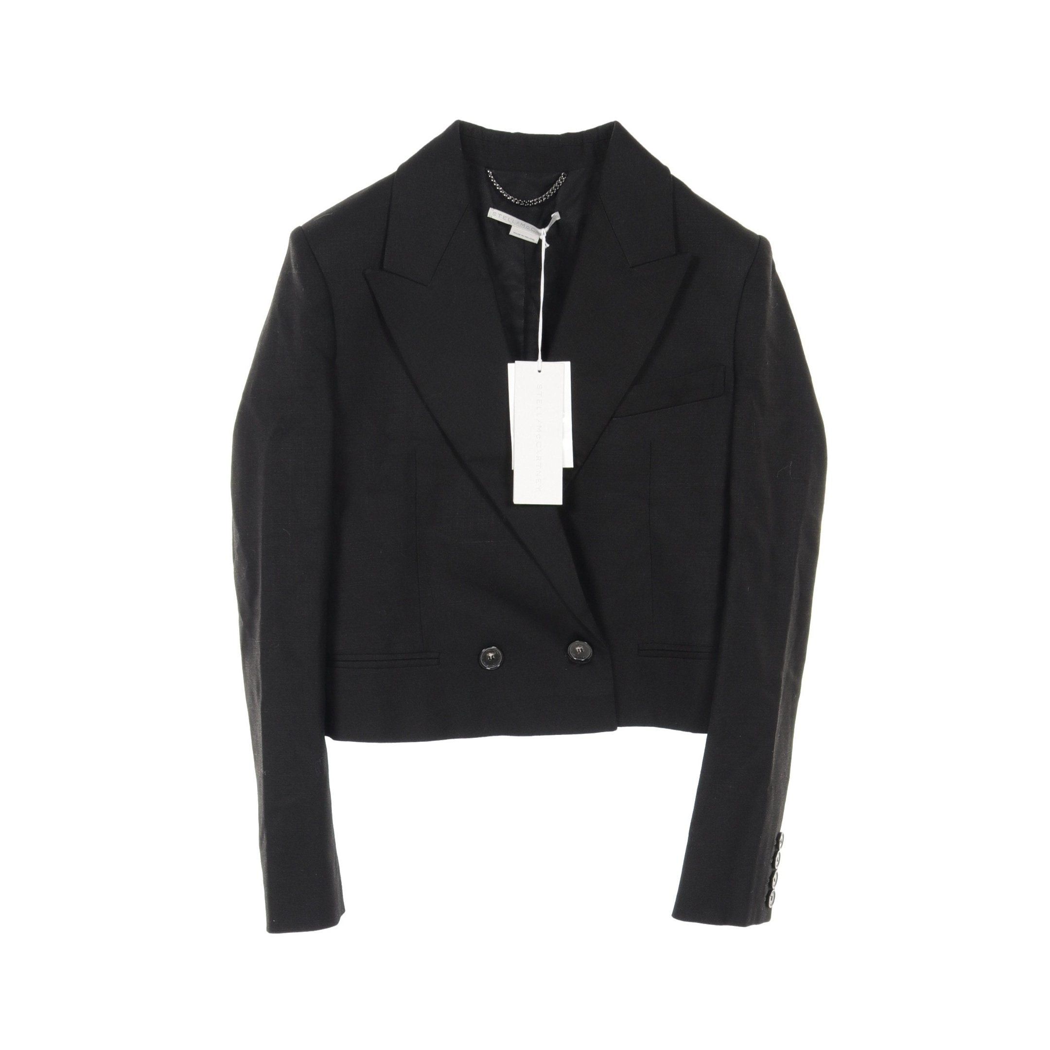 Stella McCartney Stella Mccartney Short Tailored Jacket Rayon Black Double Breasted Size ONE SIZE - 1 Thumbnail