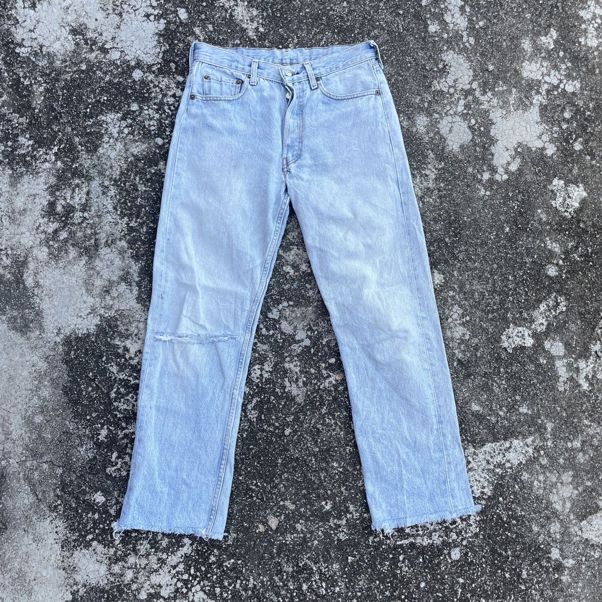 Vintage 80s Levis Button 524 Distressed Denim Jeans