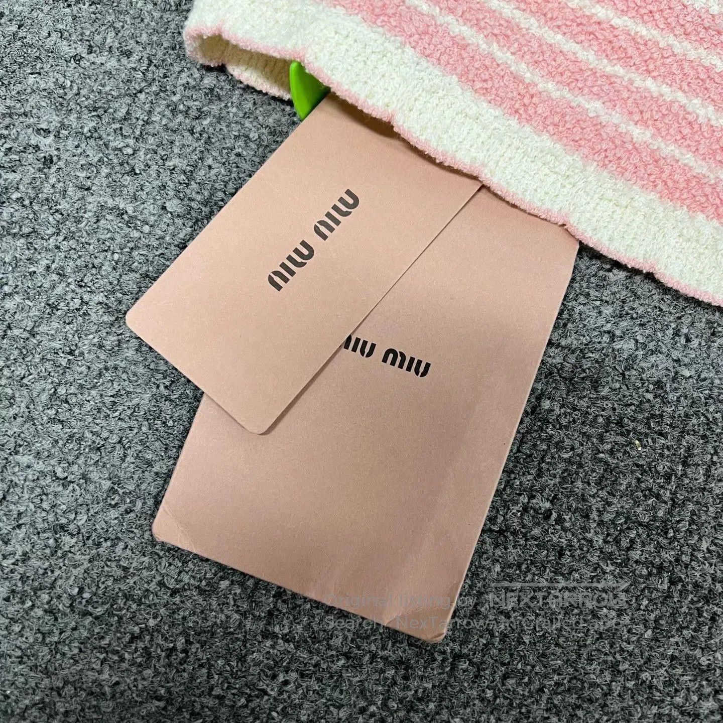 Miu Miu Miu Miu New Large Logo Pink Stripe Camisole. Size S / US 4 / IT 40 - 5 Thumbnail