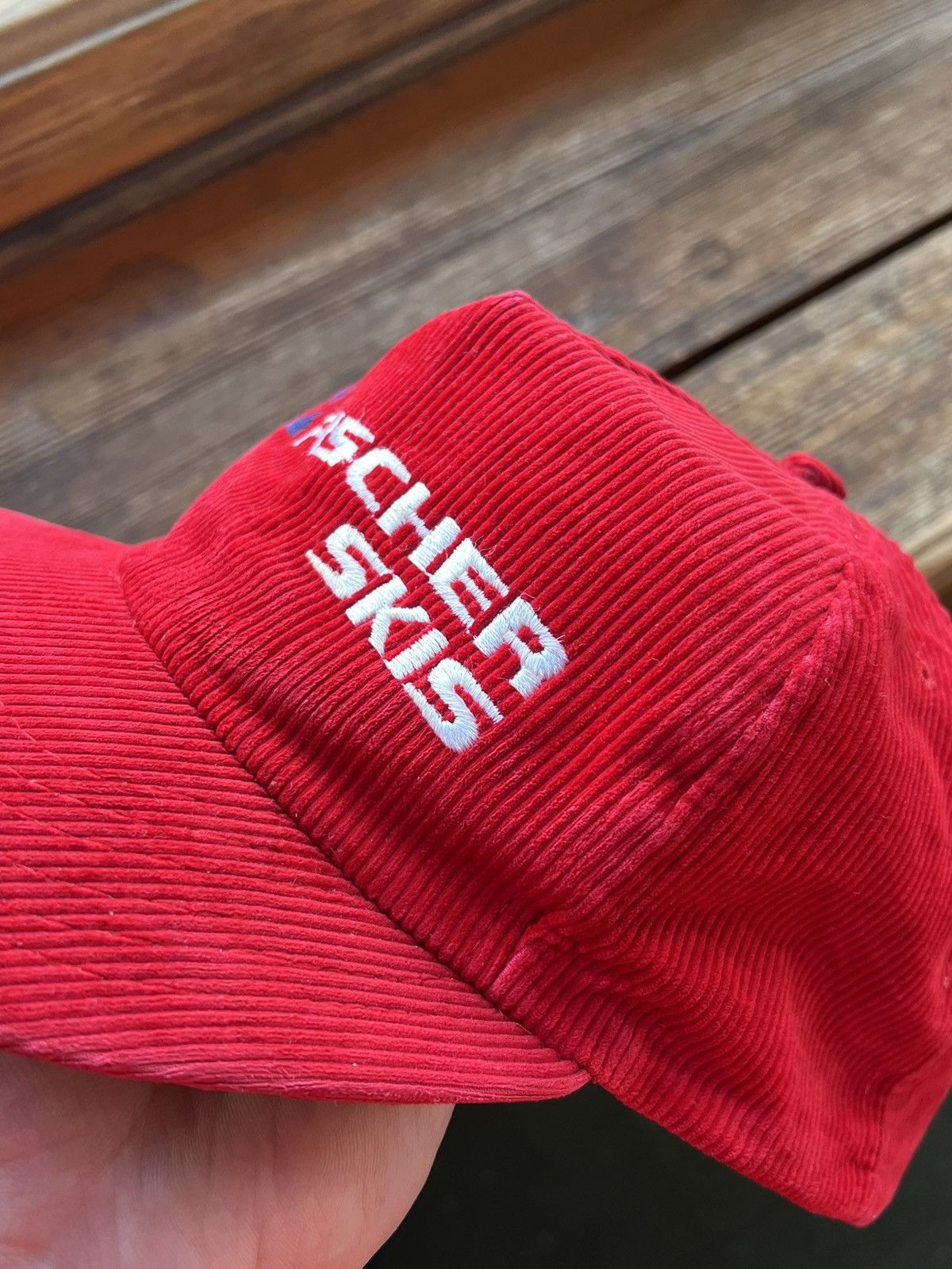 Vintage Vintage Headwear Cap Ficher Skis Red Corduroy Hat Size ONE SIZE - 4 Thumbnail