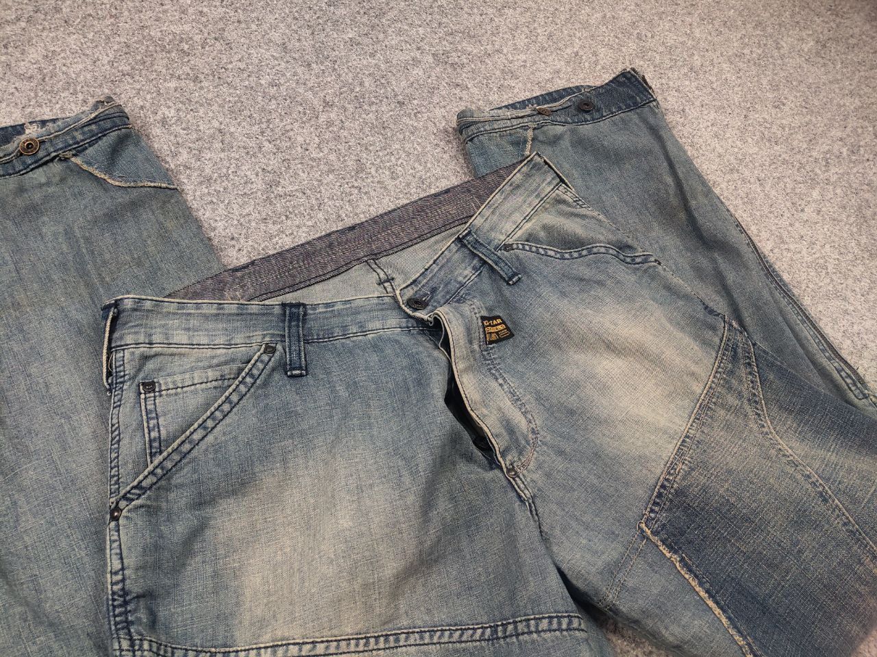 G-Star Rare Vintage G Star Raw Concept elwood Y2K Baggy Zip Jeans Size US 33 - 14 Thumbnail