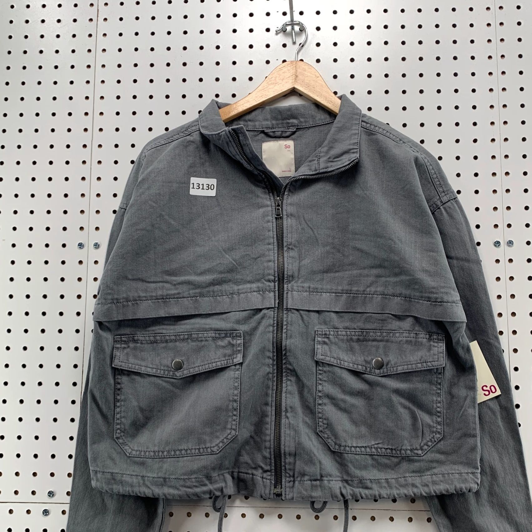 Vintage VINTAGE NEW SO Brand Canvas Cropped Drop Shoulder Utility Jacket Gray Womens L NWT 0 Size L / US 10 / IT 46 - 5 Thumbnail