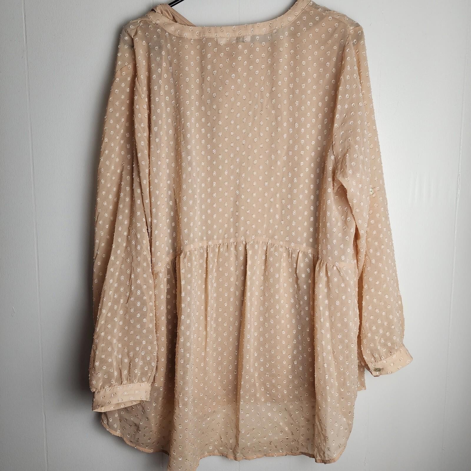 Other DR2 by Daniel Rainn Blouse Size 2X Champagne Long Sleeve NWT Size XXL / US 16-18 / IT 52-54 - 3 Thumbnail