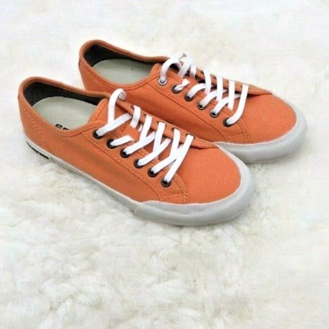SeaVees VINTAGE SeaVees Monterey Sneakers - Women's Size 5 Athletic Canvas Shoes Orange Tangerine 80s Size US 5 / IT 35 - 3 Thumbnail