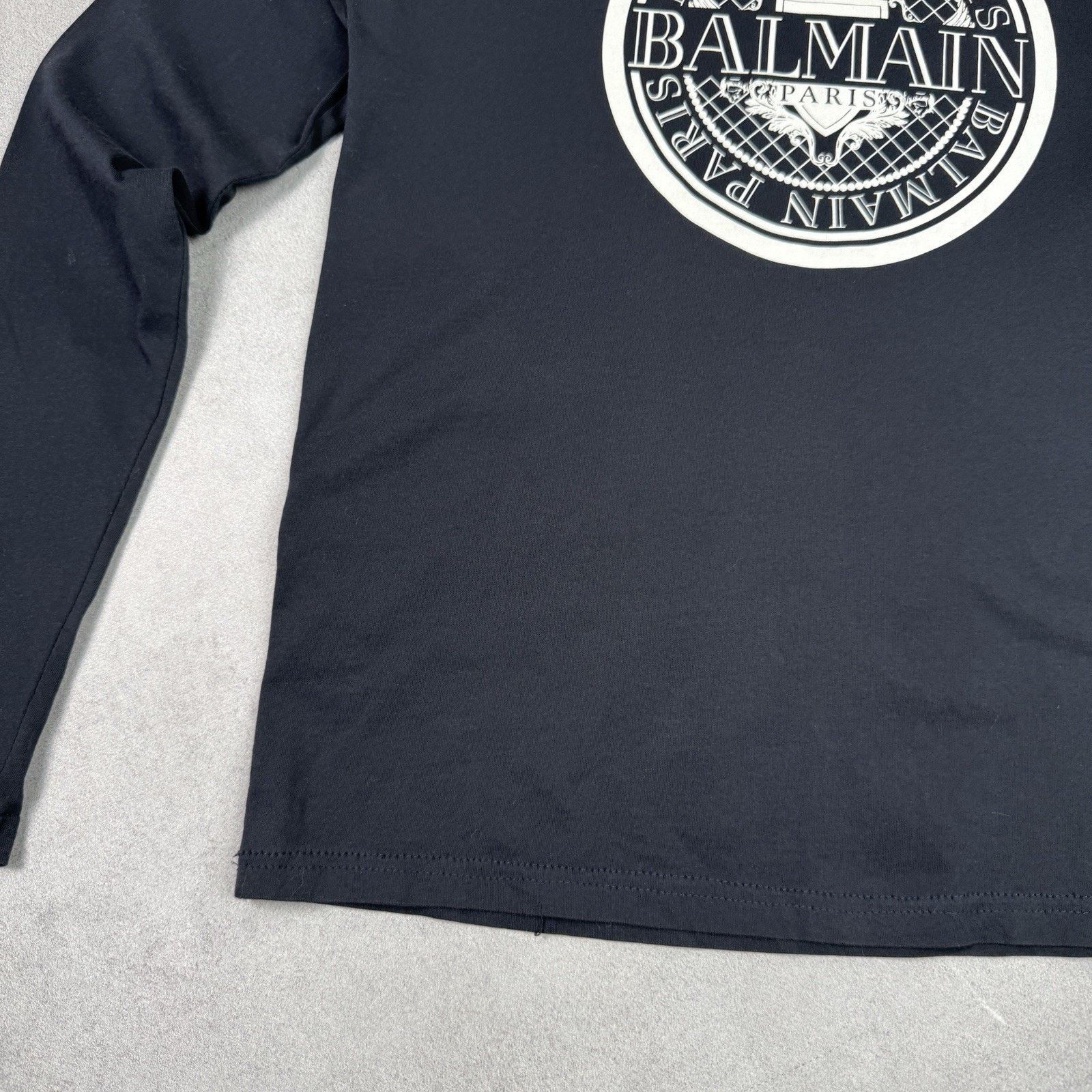Balmain Balmain Paris Long Sleeve T-Shirt With Hood Size XS Black Size US XS / EU 42 / 0 - 12 Thumbnail