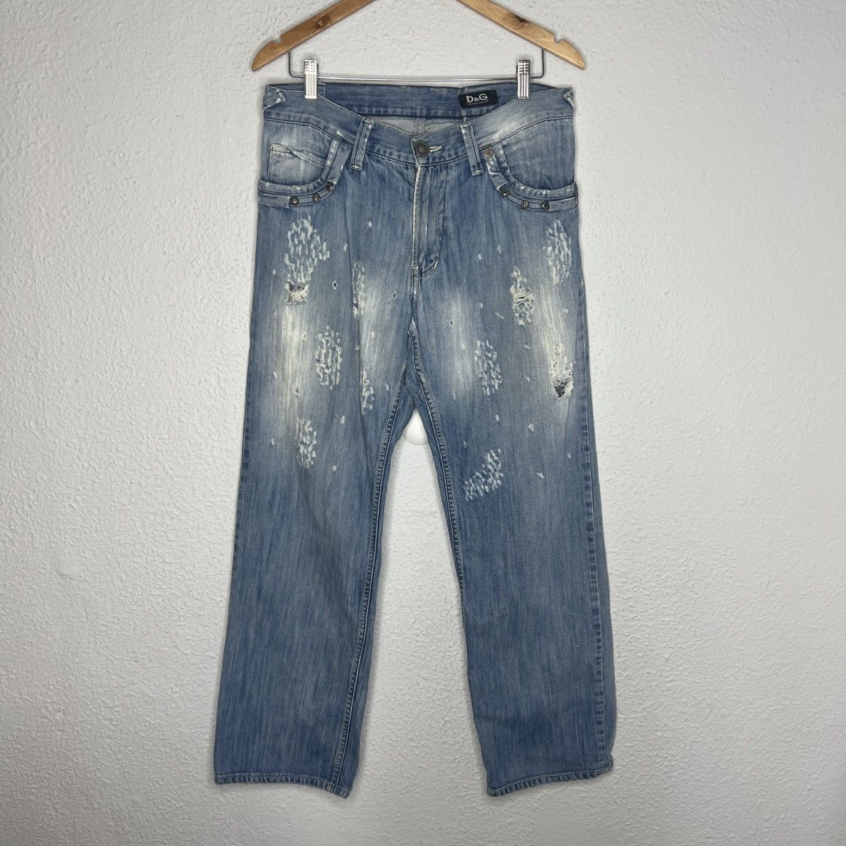 Dolce & Gabbana Vintage Dolce & Gabbana DG Denim Jeans Pants Distressed Logo Size US 32 / EU 48 - 5 Thumbnail
